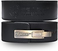 BeastPowerGear 10mm Leather Lever Belt for Powerlifting - Max Core Support Squats Deadlifts Men Women
