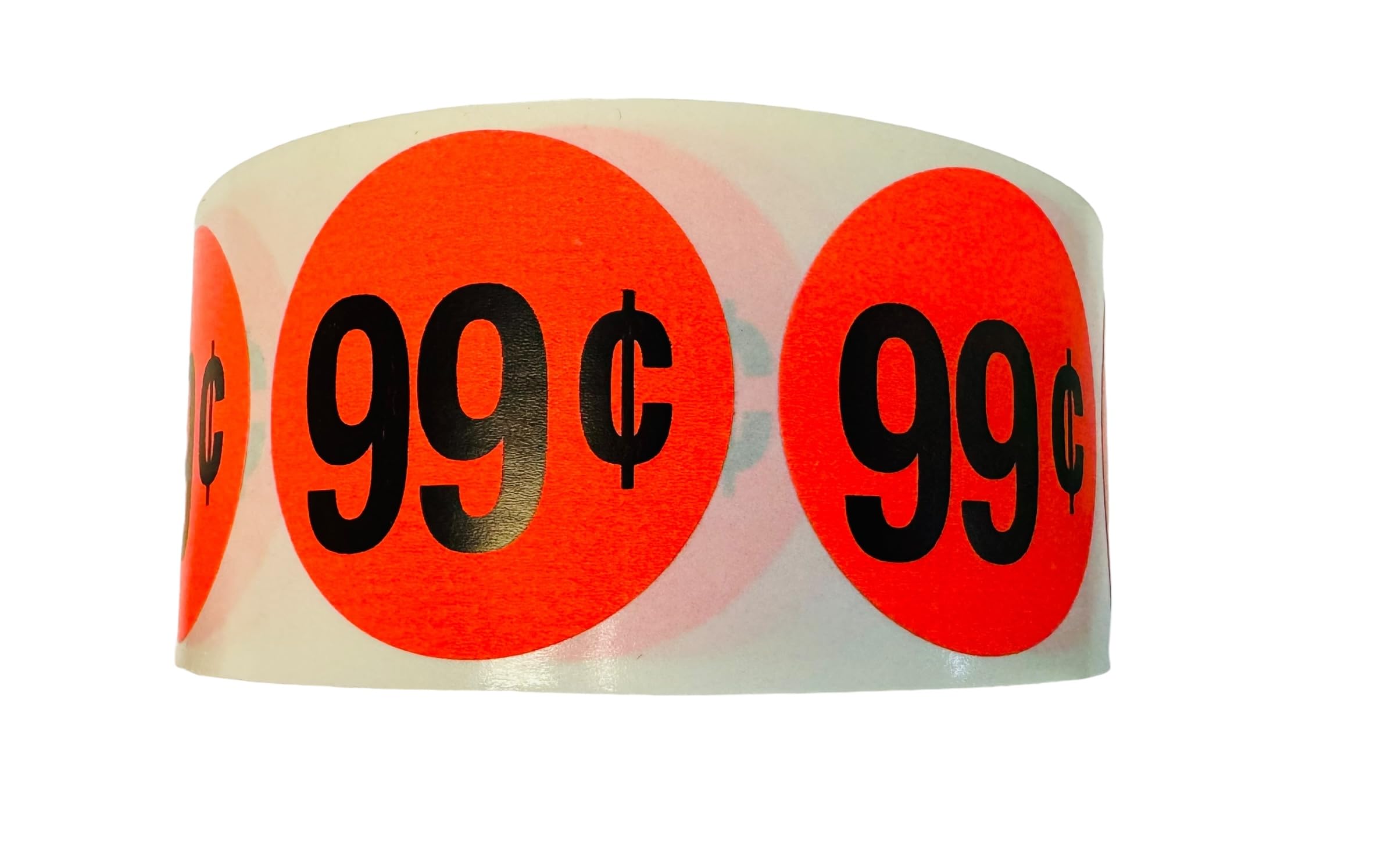 99 Cent Pricing Label Bright Red 1.5-inch (1-1/2") Round Self-Adhesive Stickers for Retail Sale Price Merchandise (1) Roll of 1000 Labels