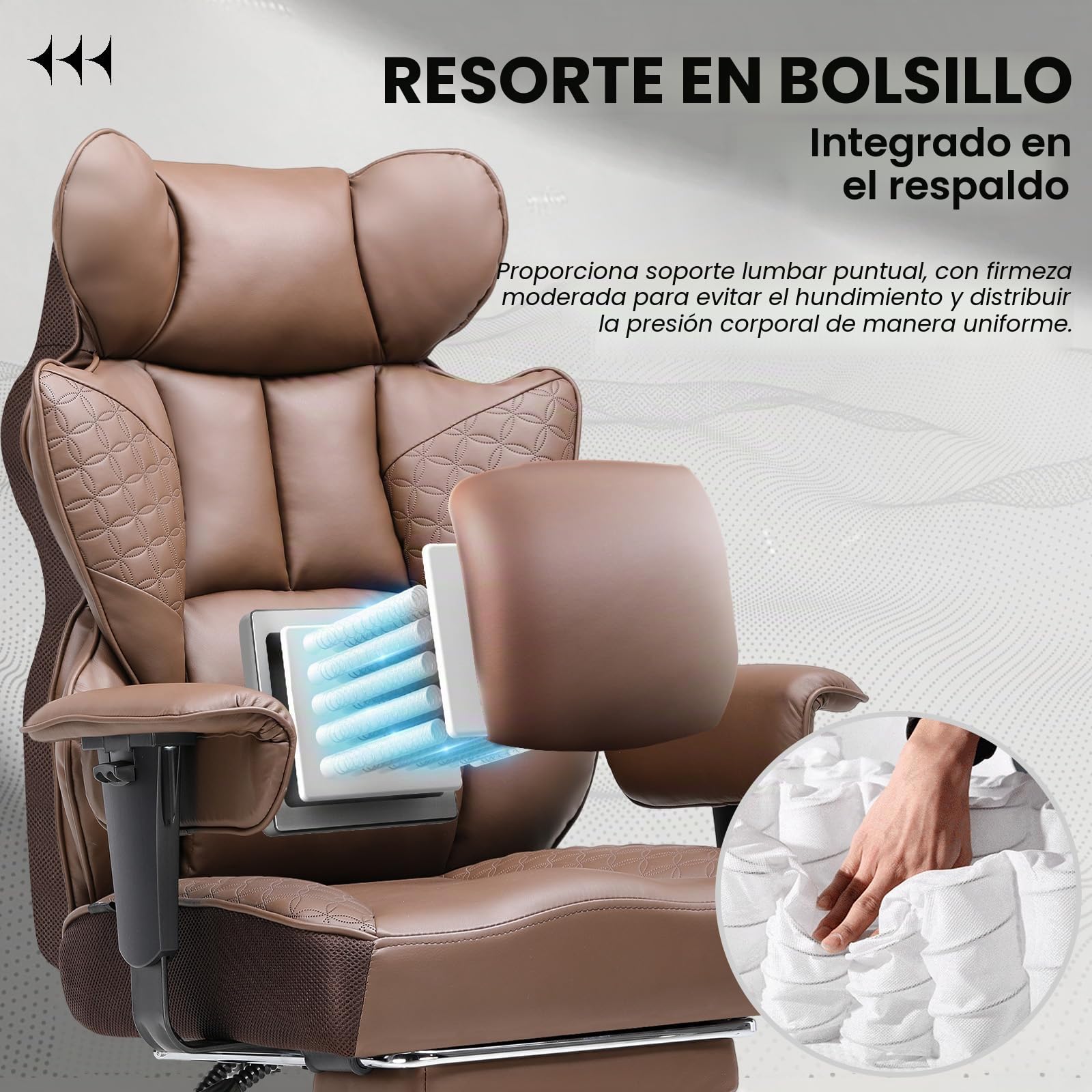 COMHOMA Silla de oficina ergonómica para videojuegos, silla de escritorio con reposabrazos ajustables, soporte lumbar de muelles ensacados para personas grandes y altas, 180 kg, asiento ancho, color