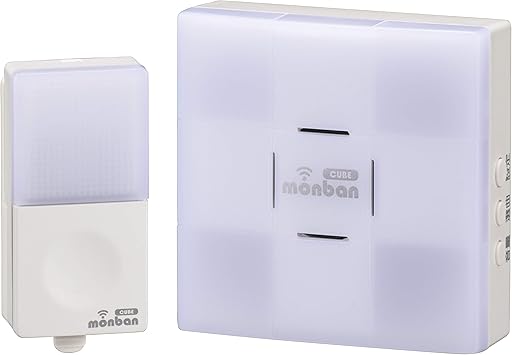 Amazon オーム電機 Monban Cube 押しボタン送信機 光フラッシュac電源式受信機 Och Set23 Blue 08 0523 Ohm 白 Diy 工具 ガーデン