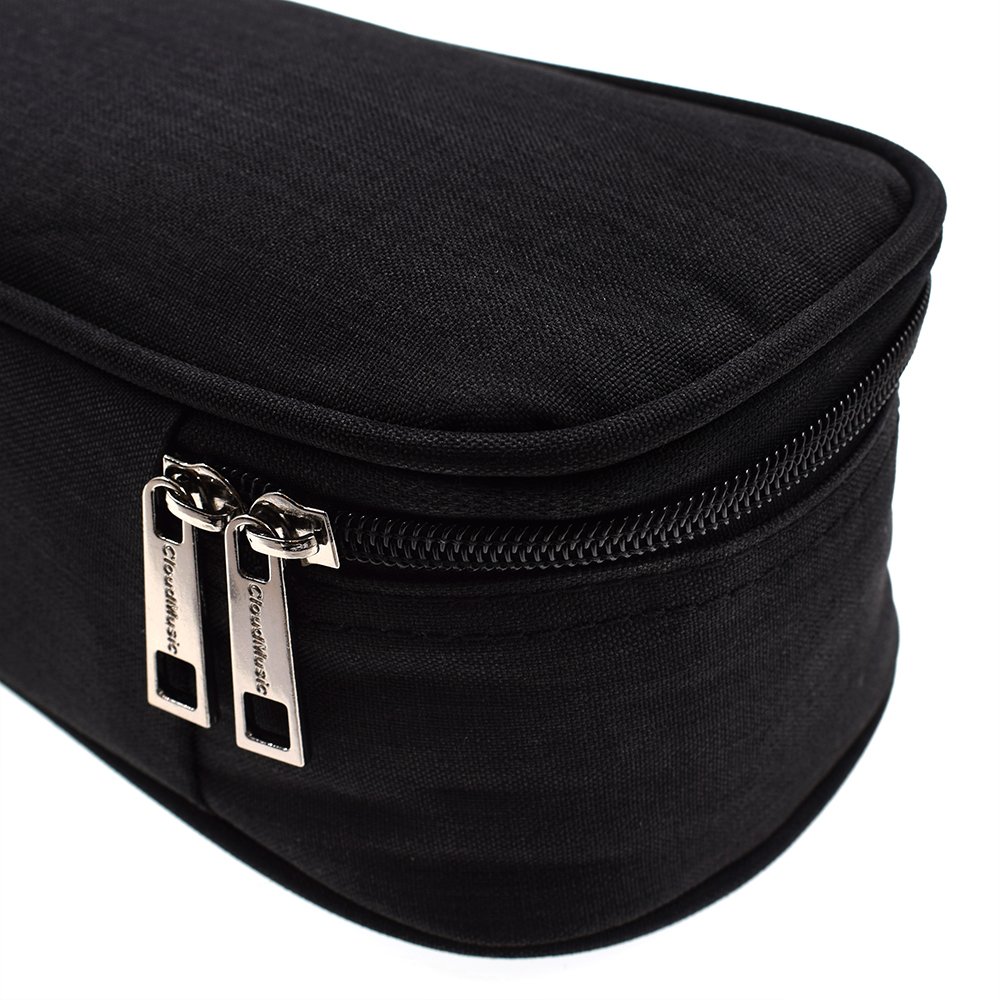 CLOUDMUSIC Ukulelen-Tasche, gepolstert, Rucksack für Sopran, 53,3 cm (21 Zoll), Sopran, Schwarz