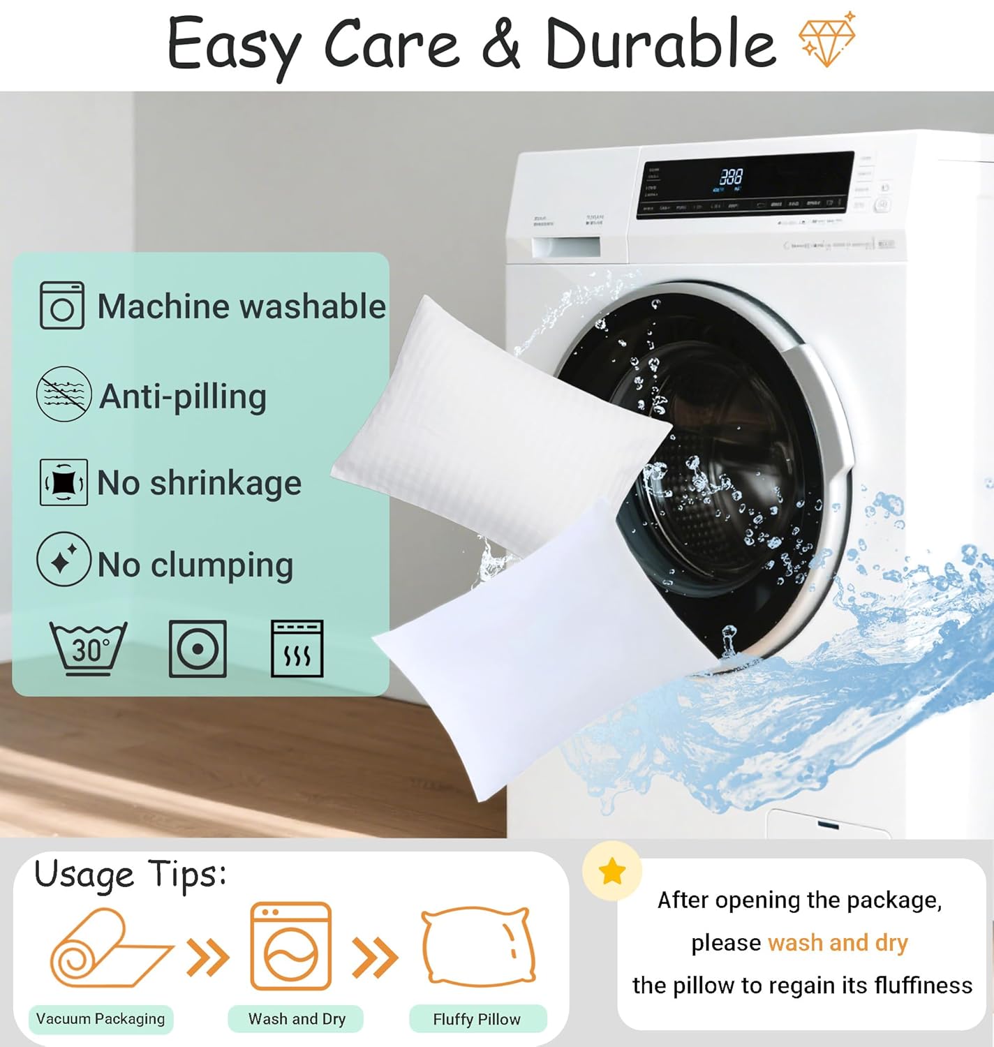 ZPECC Toddler Pillow with Pillowcase - 16x22 Organic Cotton Hypoallergenic Kids Pillow, Baby Essentials for Travel Crib Daycare Stroller (Intended for Age 2 and up) White Stripe - Image 4