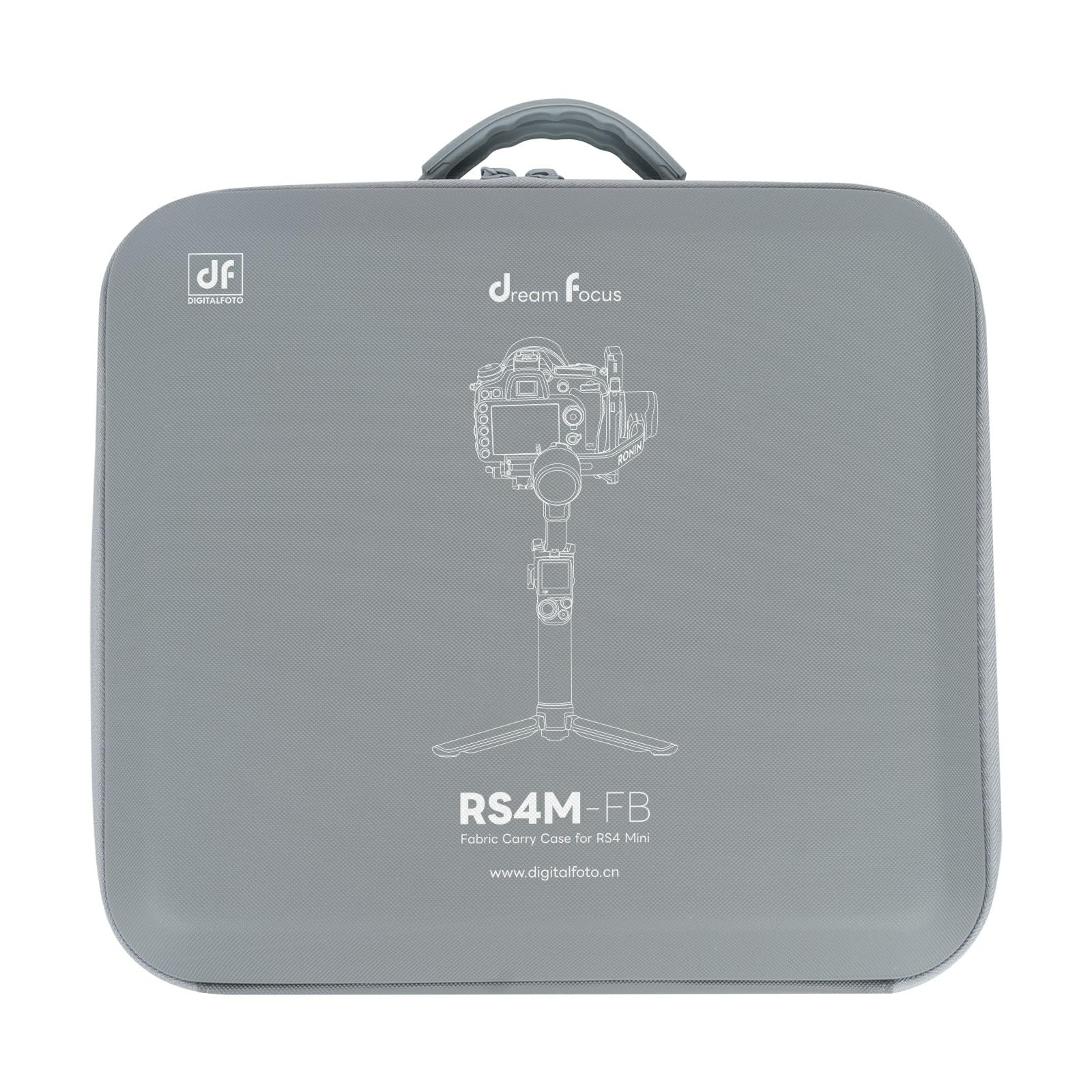 DF DIGITALFOTO Custodia da Trasporto Leggera RS4 Mini con Tracolla, Borsa Protettiva Rigida Resistente All'acqua e Agli urti per Riprese All'aperto, Compatibile con DJI RS4 MINI Creator Combo, Grigio