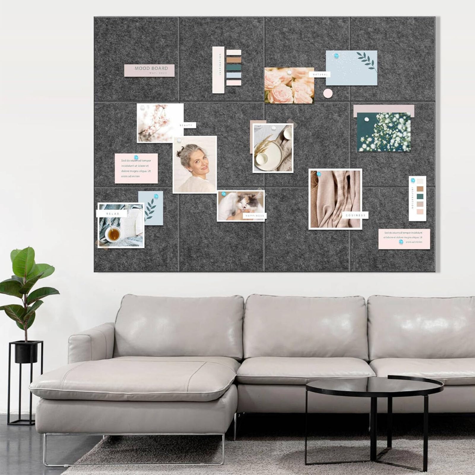 FTVOGUE Pannelli Acustici, 18 Pezzi 11,81x11,81 Pollici Autoadesivi | Fibra di Poliestere, Insonorizzazione, Riduzione Dell'eco, Ufficio Domestico, Sala di Registrazione, Studio, Installazione