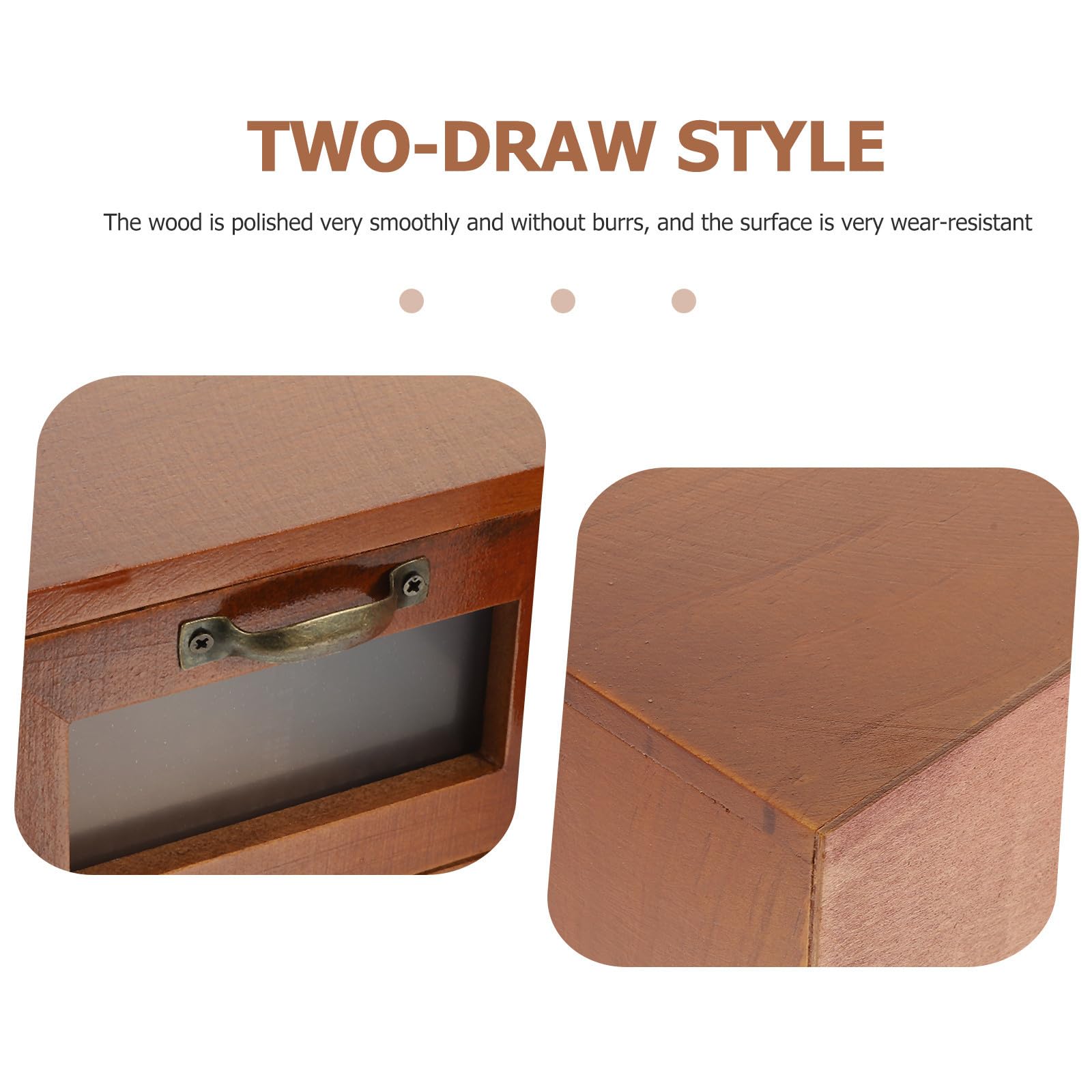Caja de Almacenamiento Tipo Cajón de Madera Marrón para Oficina y Salón