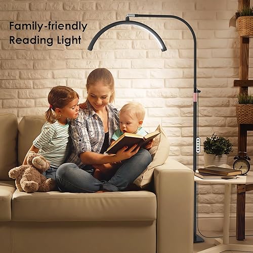 Miniatura 6 de Luz de media luna para tecnología de pestañas, luz esteticista de cuello de cisne con soporte para teléfono para arte de pestañas, tatuajes de uñas,