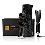 ghd Platinum+ Professional Smart Flat Iron, Black, with Ultra-Gloss Ceramic Plates, Heat-Resistant Bag, All-Rounder Paddle Brush, Festive Gift Set