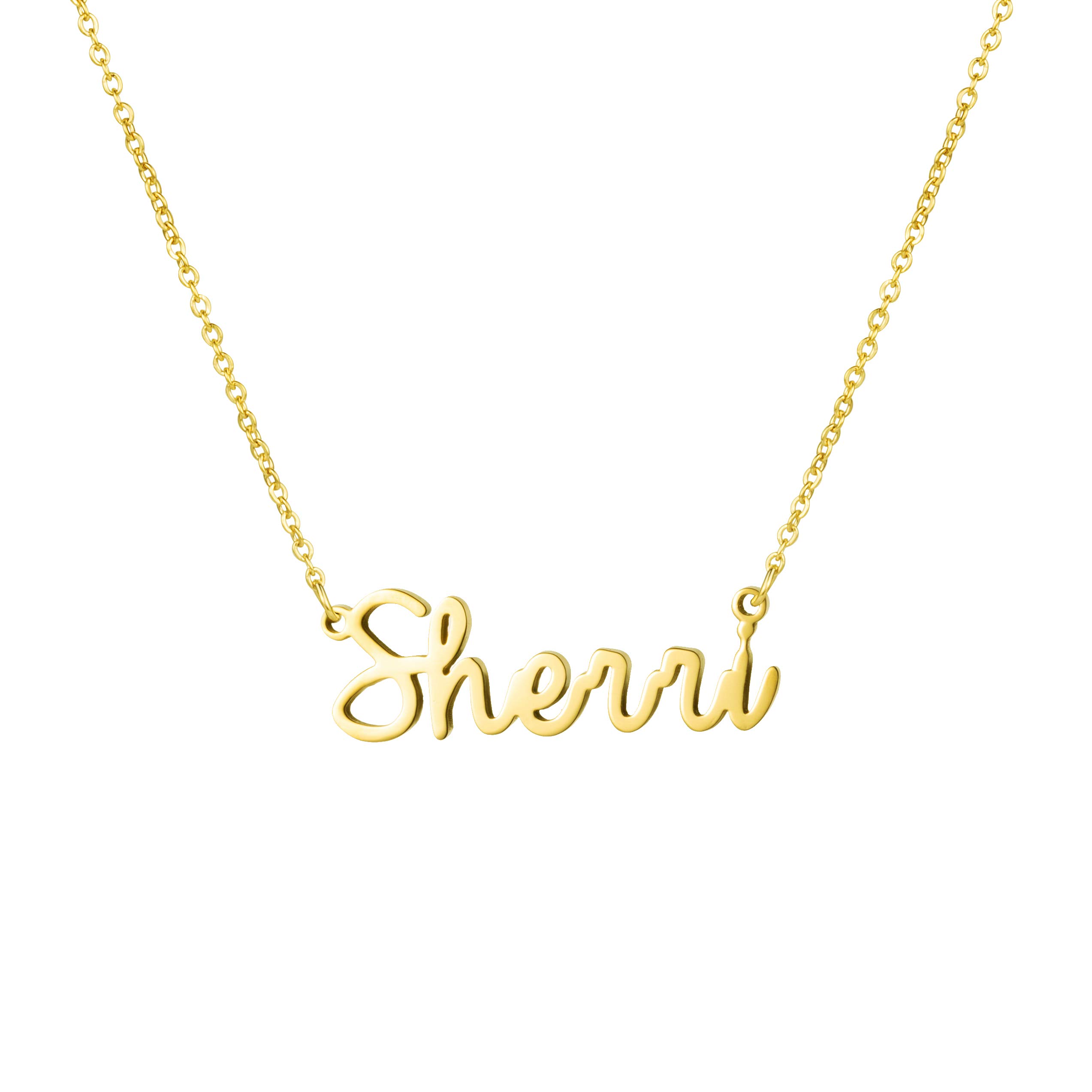 YiyangPersonalized Name Necklace 18K Gold Plated Stainless Steel pendant Jewelry Birthday Gift for Girls