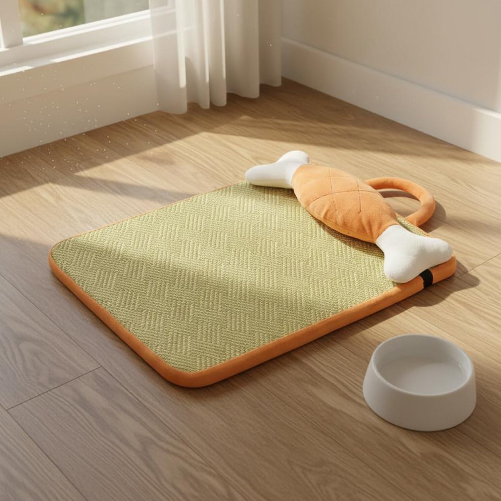 predolo Tapis Rafraîchissant Chien Respirant Panier Chien Lavable Coussin Amovible Produit Animalier pour Été, 90 X 72 Cm, Os