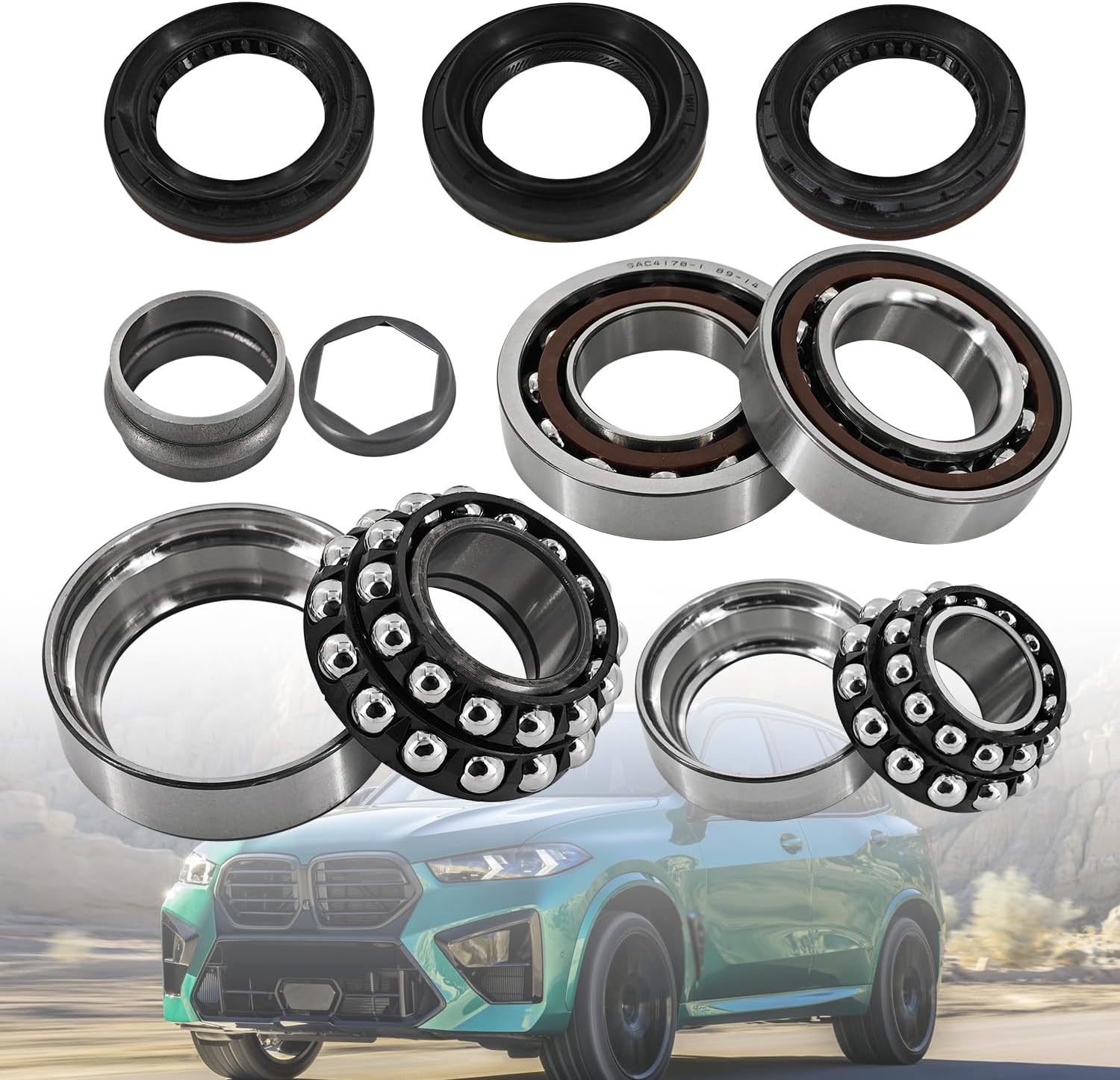 31507533971 Front Differential Bearings Repair Kit Compatible with 2006-2020 BMW xDrive For X1 X3 X4 X5 X6 328i 335i 528i 535i 550i xDrive