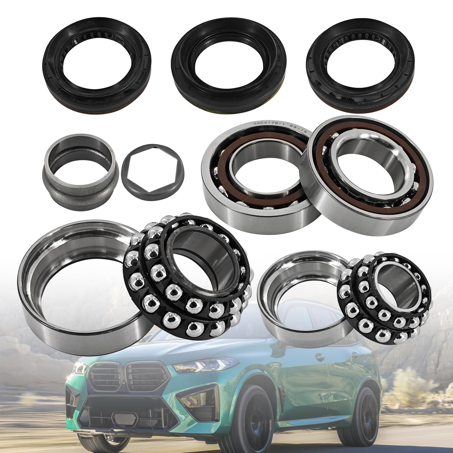 31507533971 Front Differential Bearings Repair Kit Compatible with 2006-2020 BMW xDrive For X1 X3 X4 X5 X6 328i 335i 528i 535i 550i xDrive