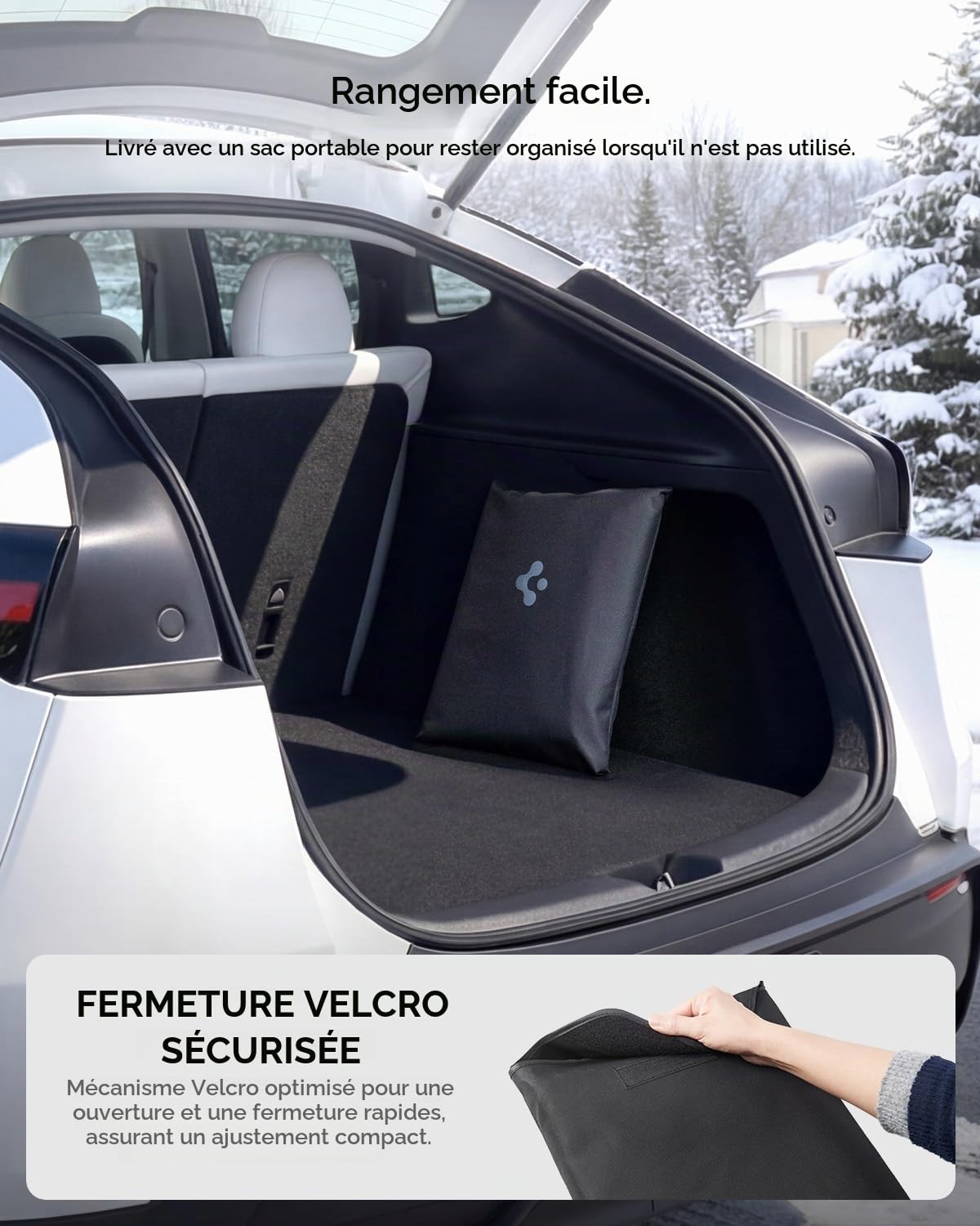 Spigen Housse Magnétique pour Pare-Brise Voiture, Pliable et Imperméable