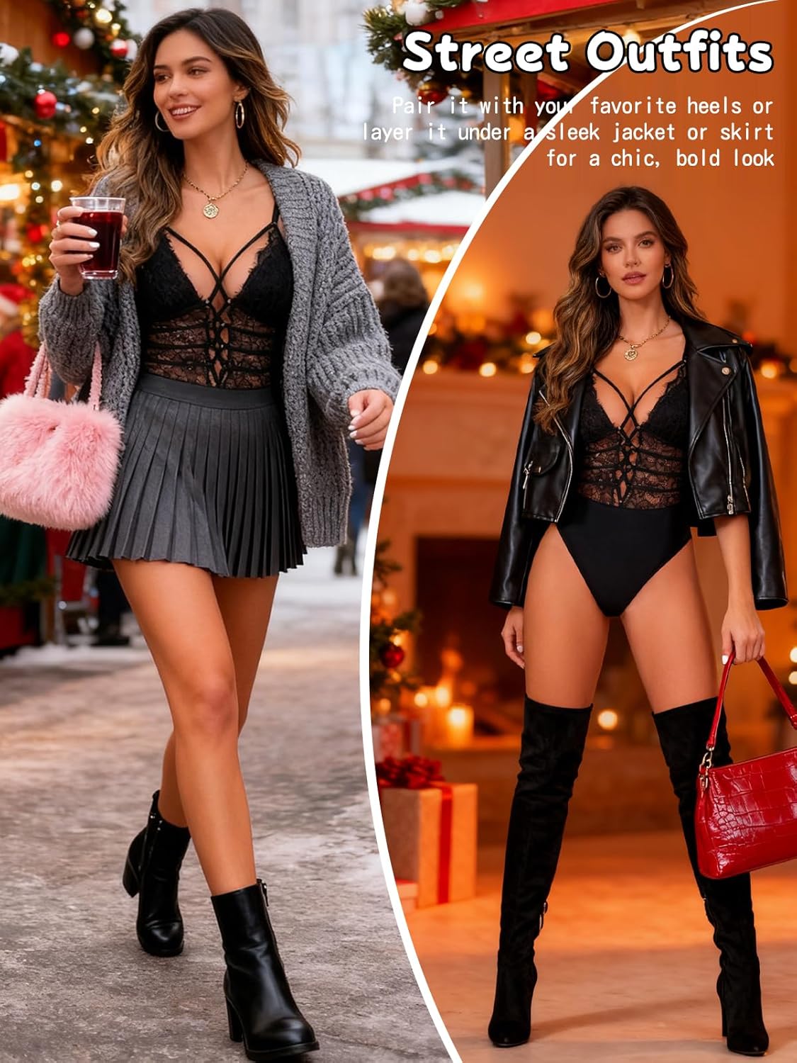 Buitifo Women Sexy Bodysuit One Piece Babydoll Lingerie Lace Teddy Negligee - Image 5