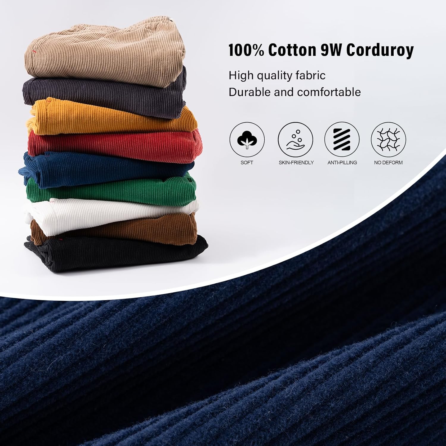 AMY COULEE Men's Cotton Corduroy Shorts, 5.5 Inch Elastic Waist Drawstring Vintage Casual Shorts with Pockets - Image 6