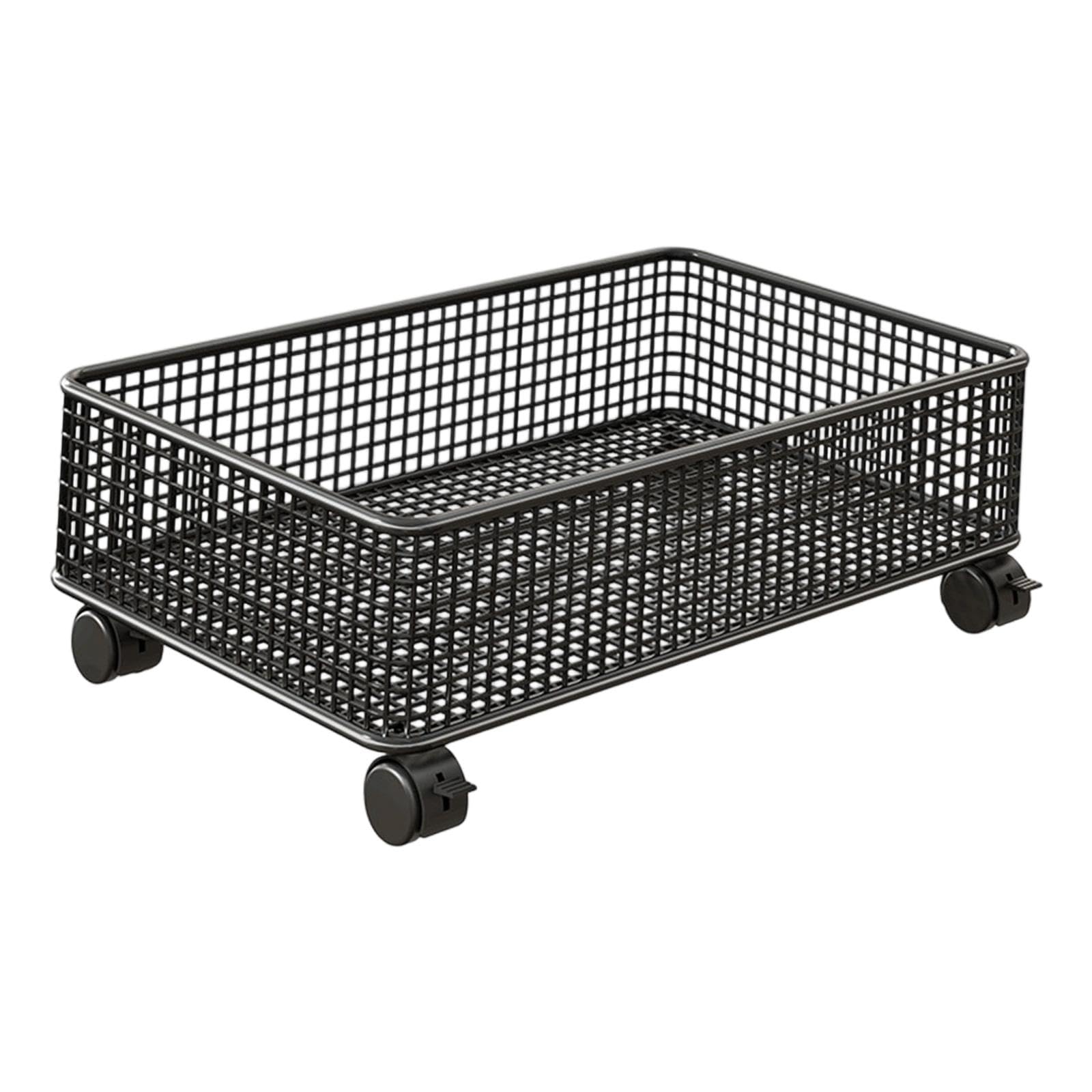 Organizzatore sotto Il Tavolo, Contenitore per Il Bagno, 1 Strato, Portatile E Versatile, con Rotelle Scorrevoli, per Cucina, Soggiorno, Casa, Nero