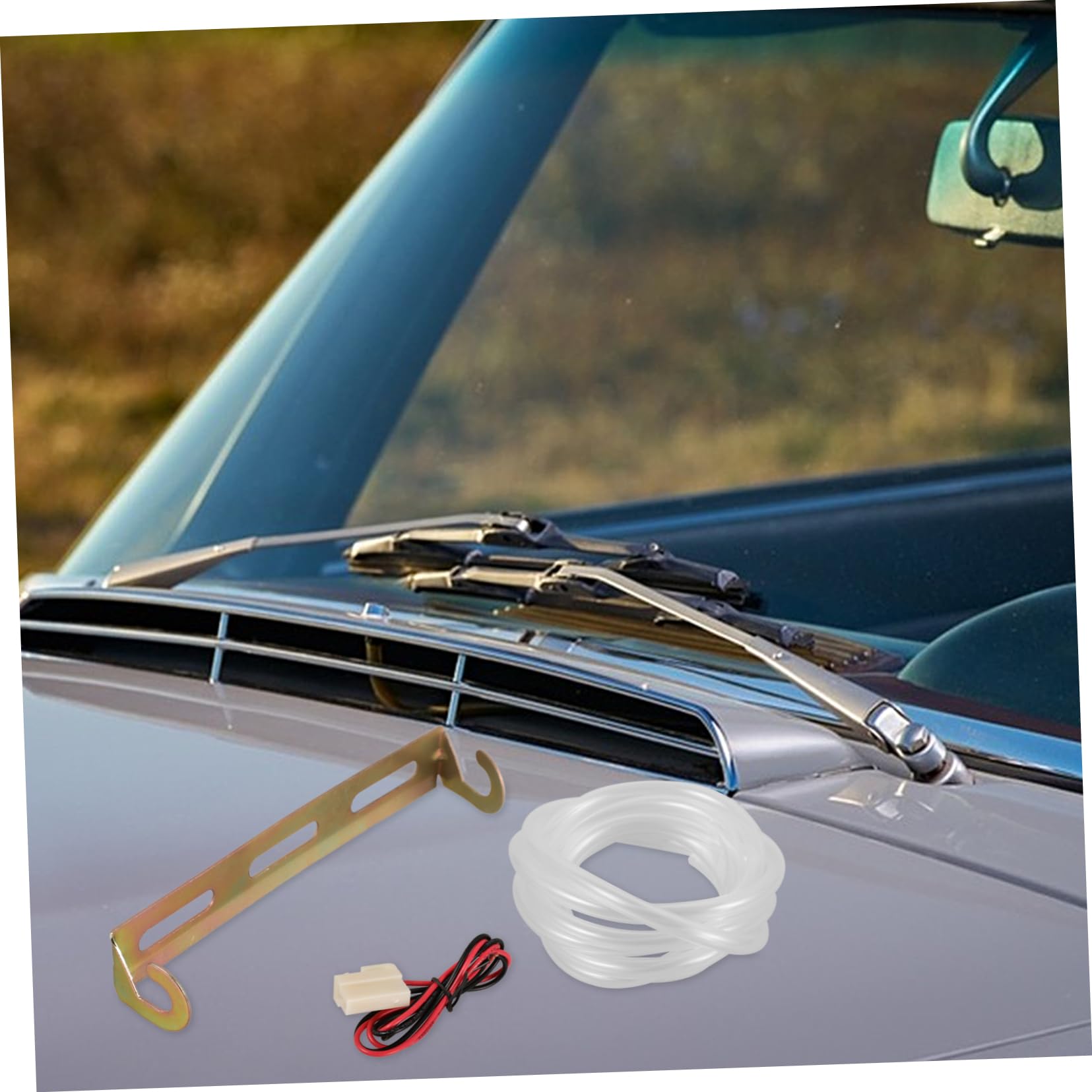 PRETYZOOM Kit di Sostituzione Pompa Lavavetri per Auto Tubo Flessibile in Metallo e Plastica, Affidabile e Portatile per Pulizia Parabrezza