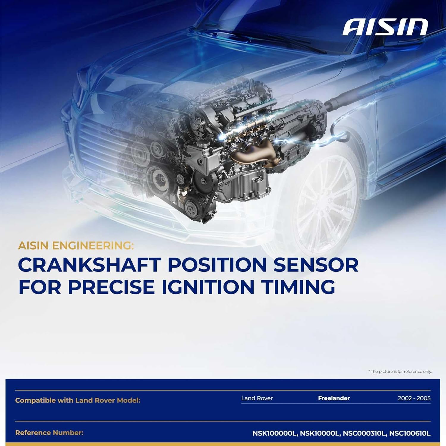AISIN AFTERMARKET CKSLR-00461 Engine Camshaft and Crankshaft Position Sensor Kit - Compatible with Land Rover Freelander 2002-2005 - Set of 2