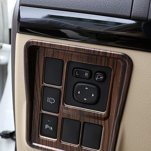 Miniatura 4 de Marco de ajuste del espejo retrovisor lateral del coche ABS cromado Accesorios para Toyota Land Cruiser Prado FJ150 150 2010-2019 (grano de madera