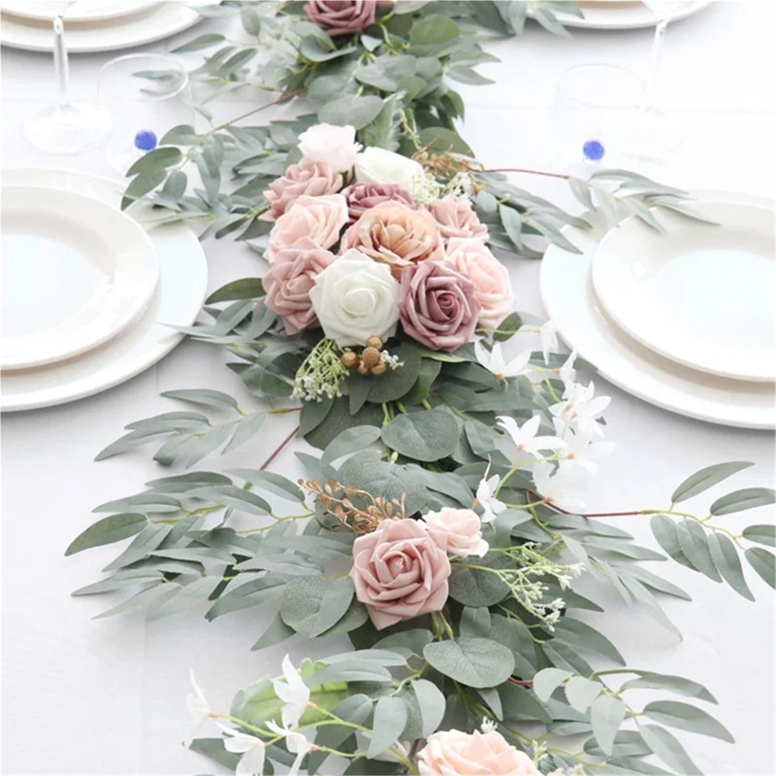 Künstliche Rosengirlande 1,8/2,7 M Künstliche Blumen Hochzeit Girlande Mit Rose Tisch Mittelstücke Boho Braut Dusche Dekoration Kranz