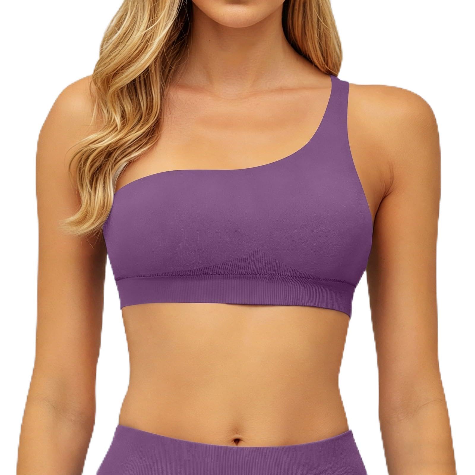 Reggiseno sportivo asimmetrico da donna, reggiseno push up, comodo bralette per fitness, allenamento, costume da bagno, top bikini crop top canotta