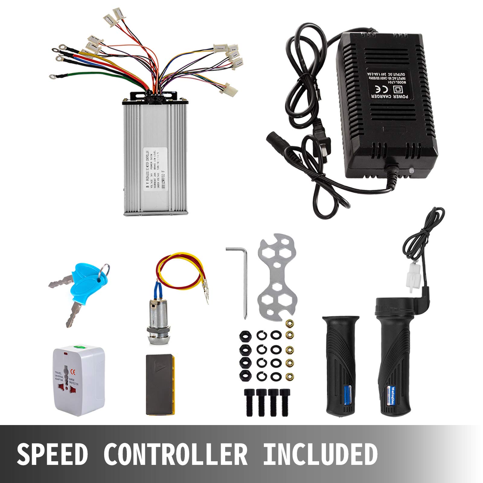 VEVOR Kit Motore Elettrica 36V 500W Motore Senza Spazzola 2800Rpm Kit Motore Elettrico Senza Spazzole