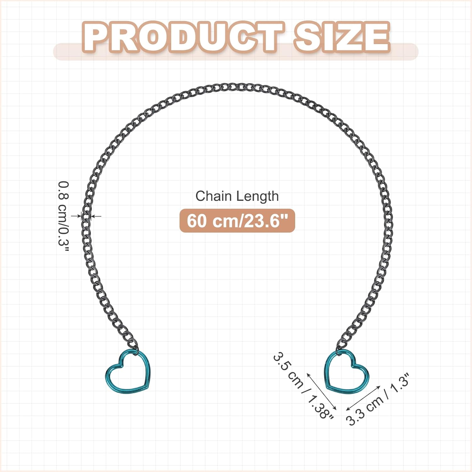 MECCANIXITY Slip Chain Necklace, Cuban Adjustable Y Necklace with Heart O Ring Stainless Steel Chain Chokers for Women Punk Gothic Jewelry - Image 2