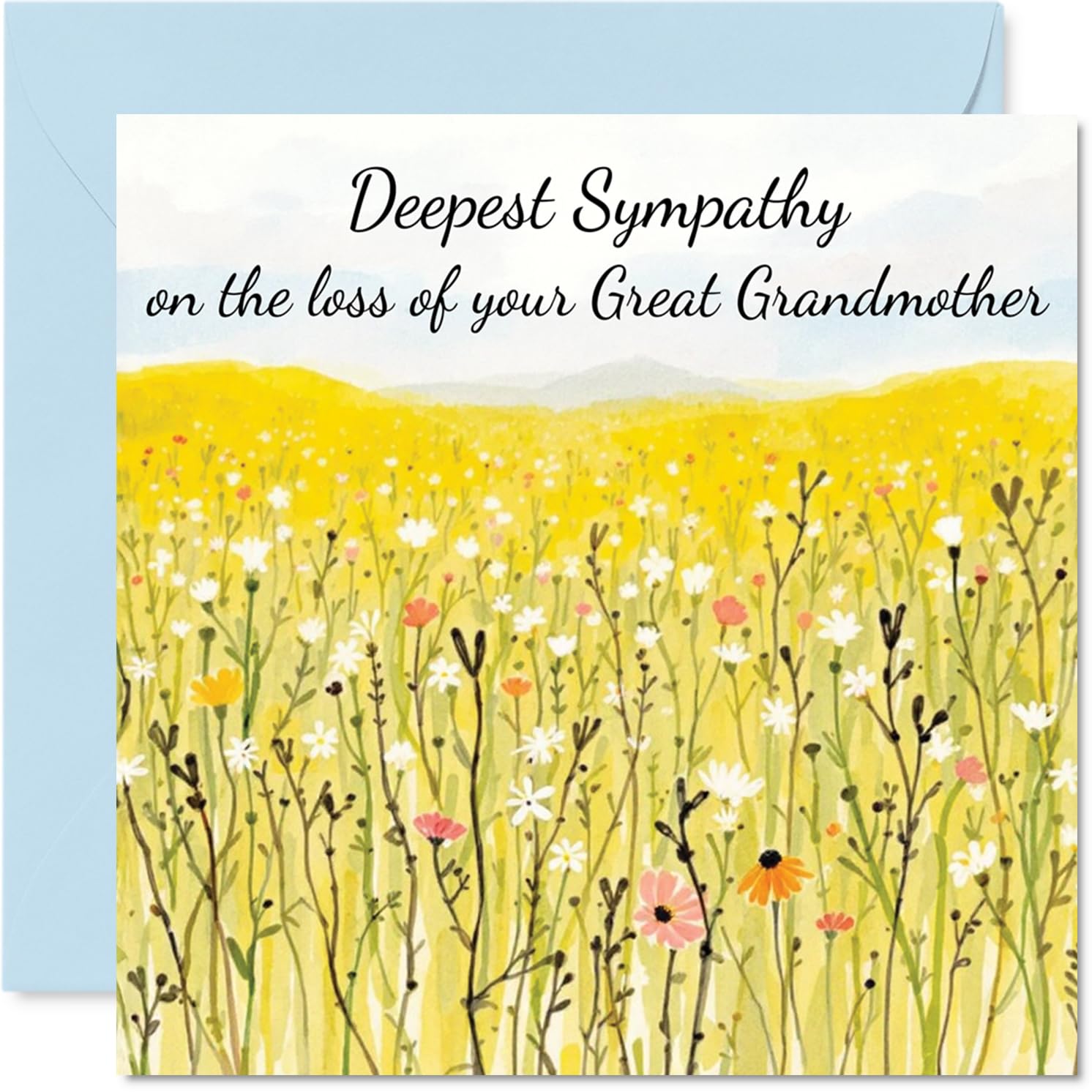 Sympathy Card Loss of Great Grandmother, Field of Memories