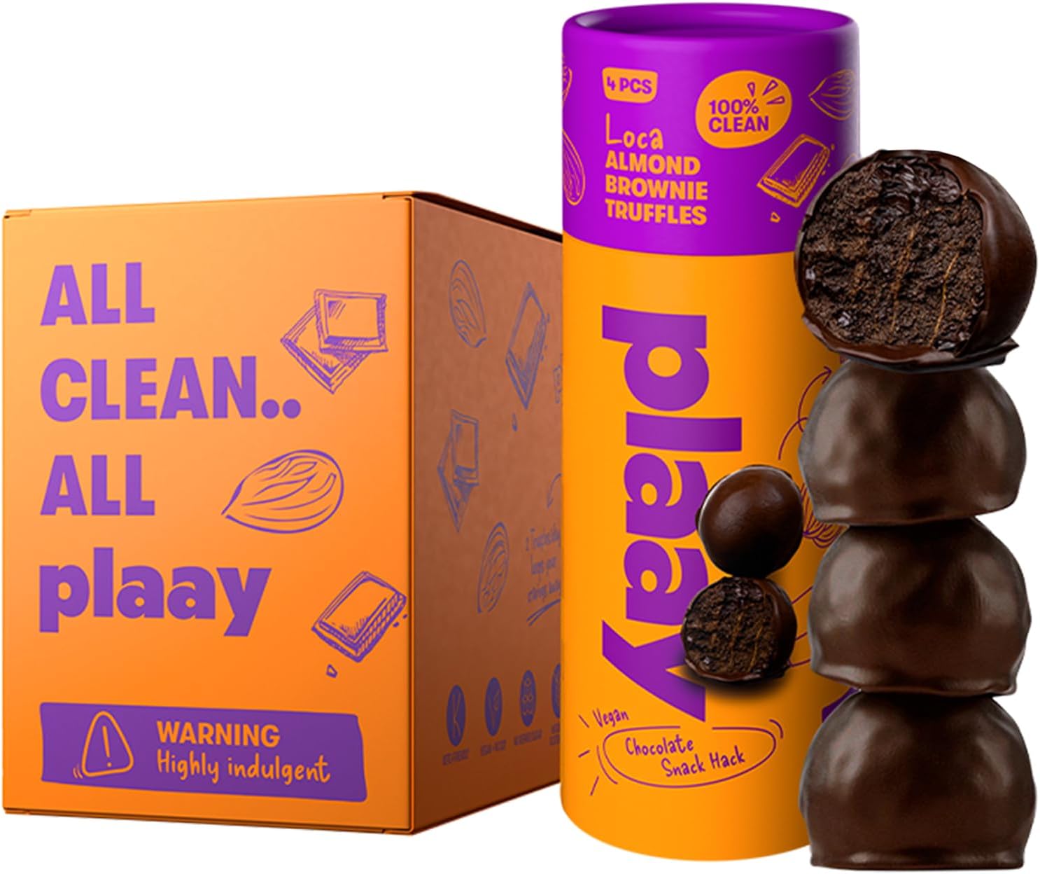 Almond Brownie Chocolate Truffles – Keto Dark Chocolate Snack – Gluten-Free, Vegan-Friendly with Rich Fudgy Texture for Guilt-Free, Anytime Smart Snacking – 10 x 60g