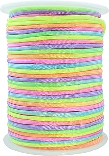 Fashion lab Soft Rainbow Cord 7 Strands 4 mm 3/16â€ Nylon Paracord Dip-Dye Nylon Cord 160ft 320ft Outdoor Cord Hiking Ropes Camping Rope Pastel Ropes Tie-Dye Ropes Bracelet Ropes