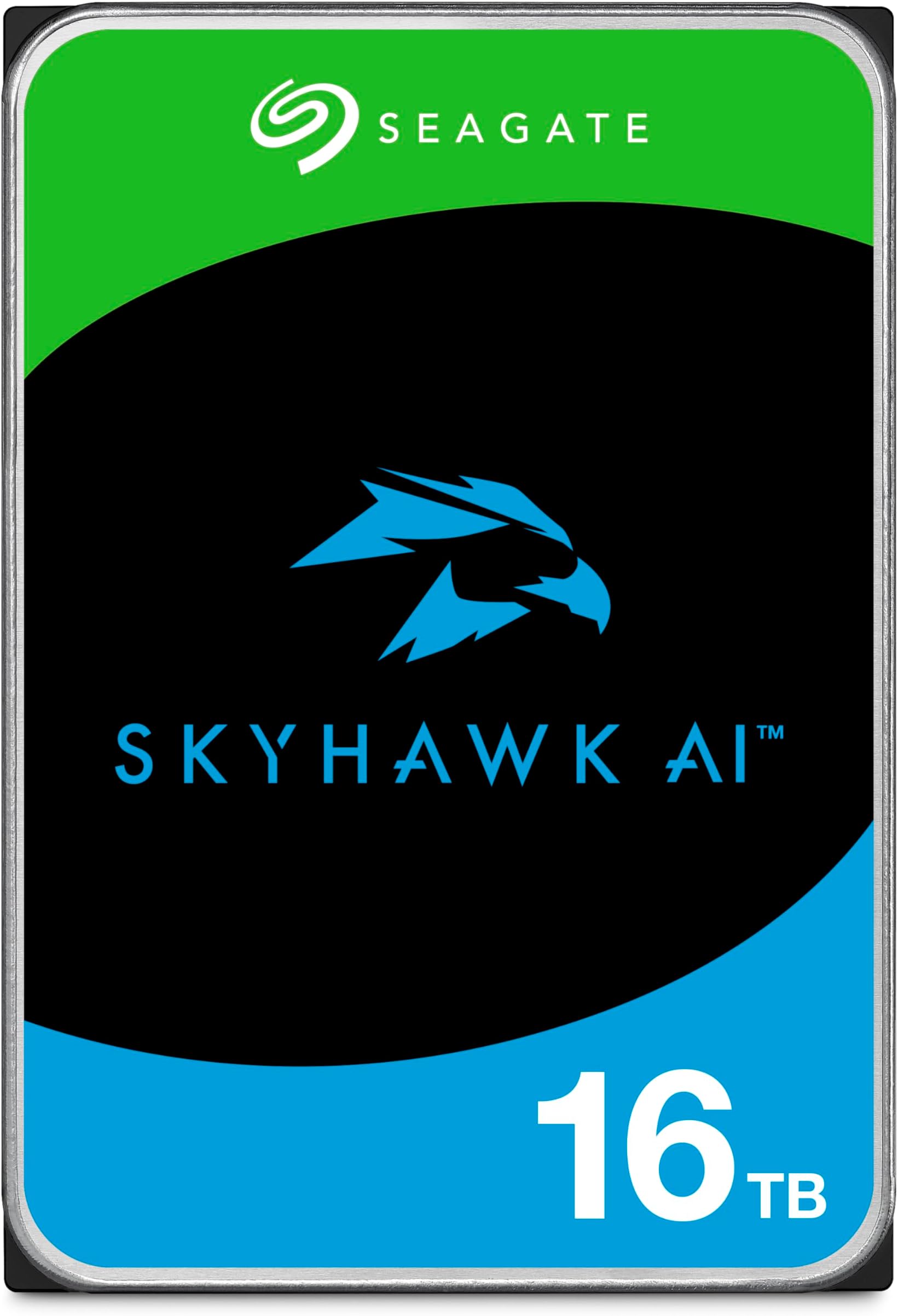 Seagate Skyhawk AI 16TB Video Internal Hard Drive HDD – 3.5 Inch SATA 6Gb/s 512MB Cache for DVR NVR Security Camera System with Drive Health Management and in-House Rescue Services (ST16000VE004)