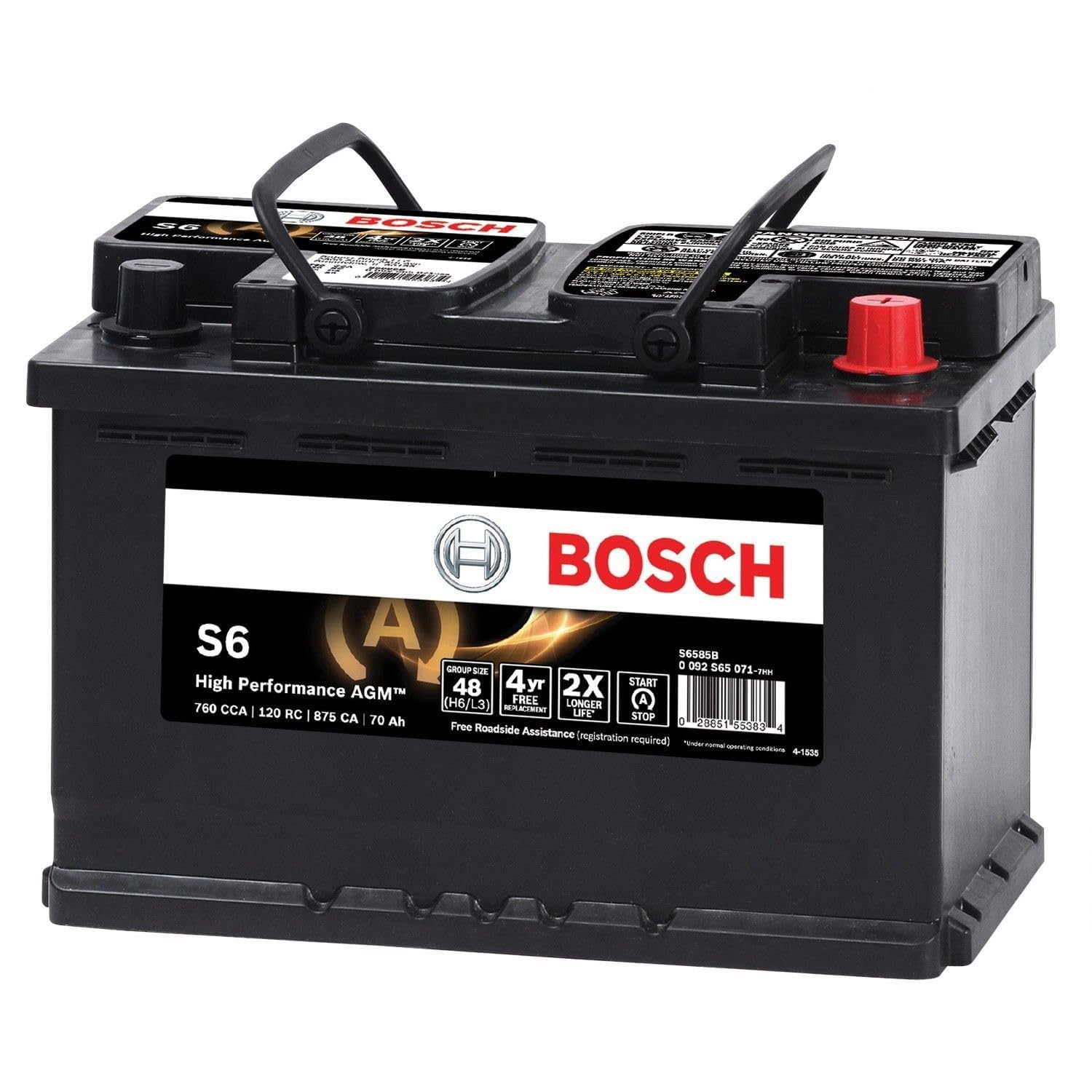 BOSCH S6585B S6 Flat Plate AGM Battery