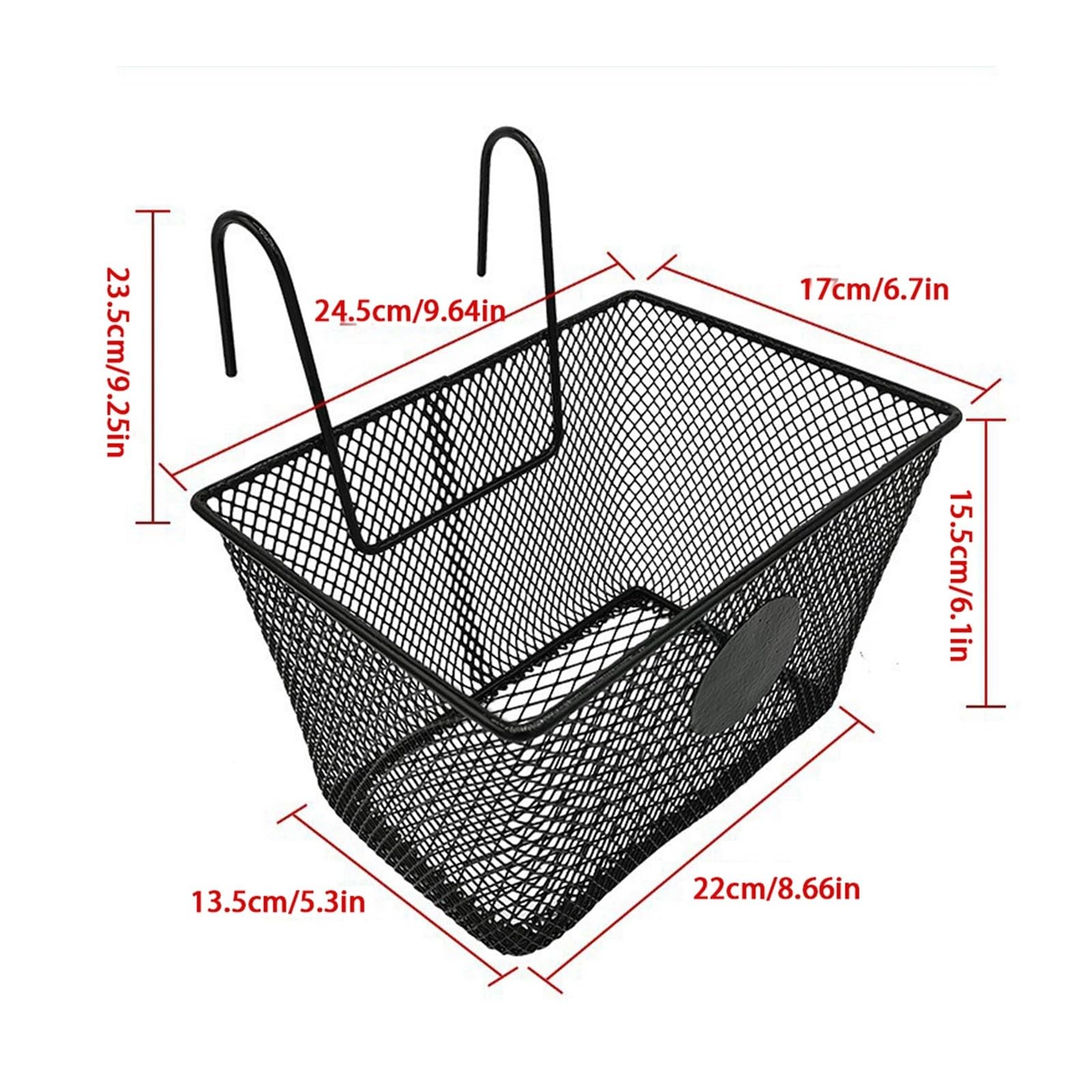 Cesta para Bicicleta Cesta de Malla metálica for Bicicleta, Almacenamiento Compras for Manillar Delantero, 25x17x15CM, Cesta for eléctrica