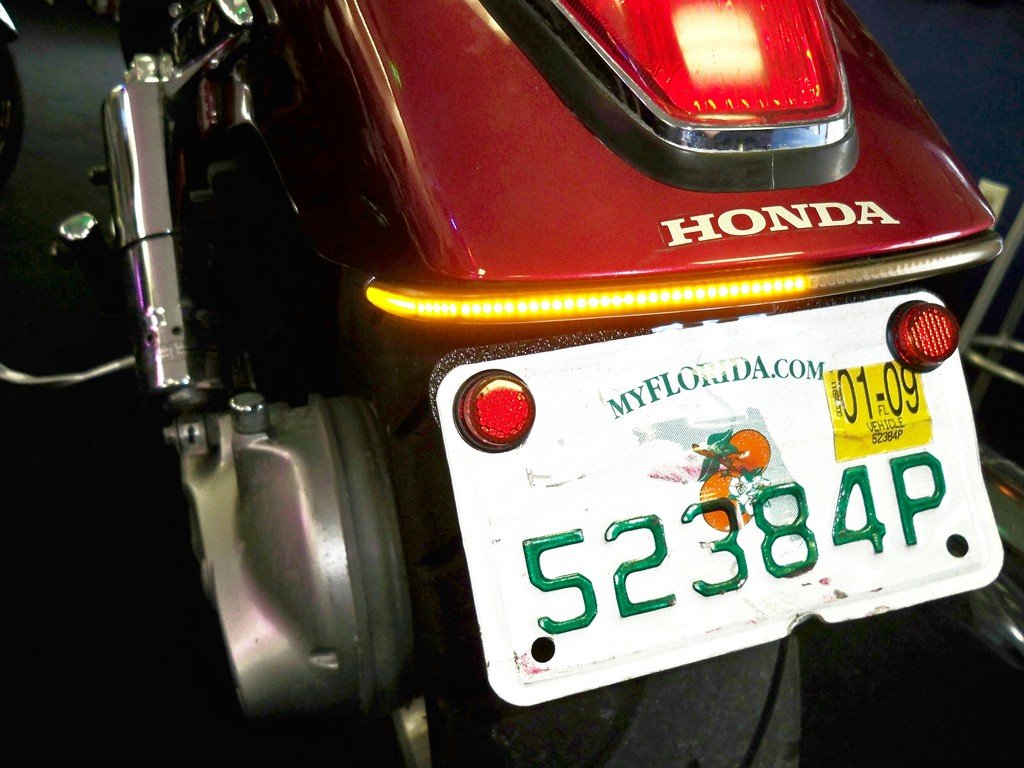 Fender Eliminator Integrated LED Taillight Kit for Honda VTX 1300 & 1800 Custom - Brake and Turn Signals - Smoked Lens