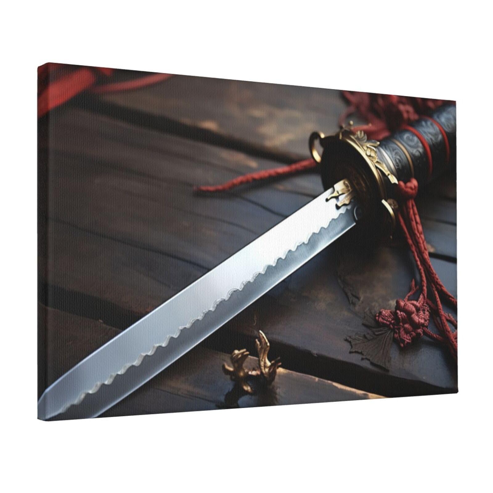 Impression HD épée de samouraï tableau mural premium pour salon - 8