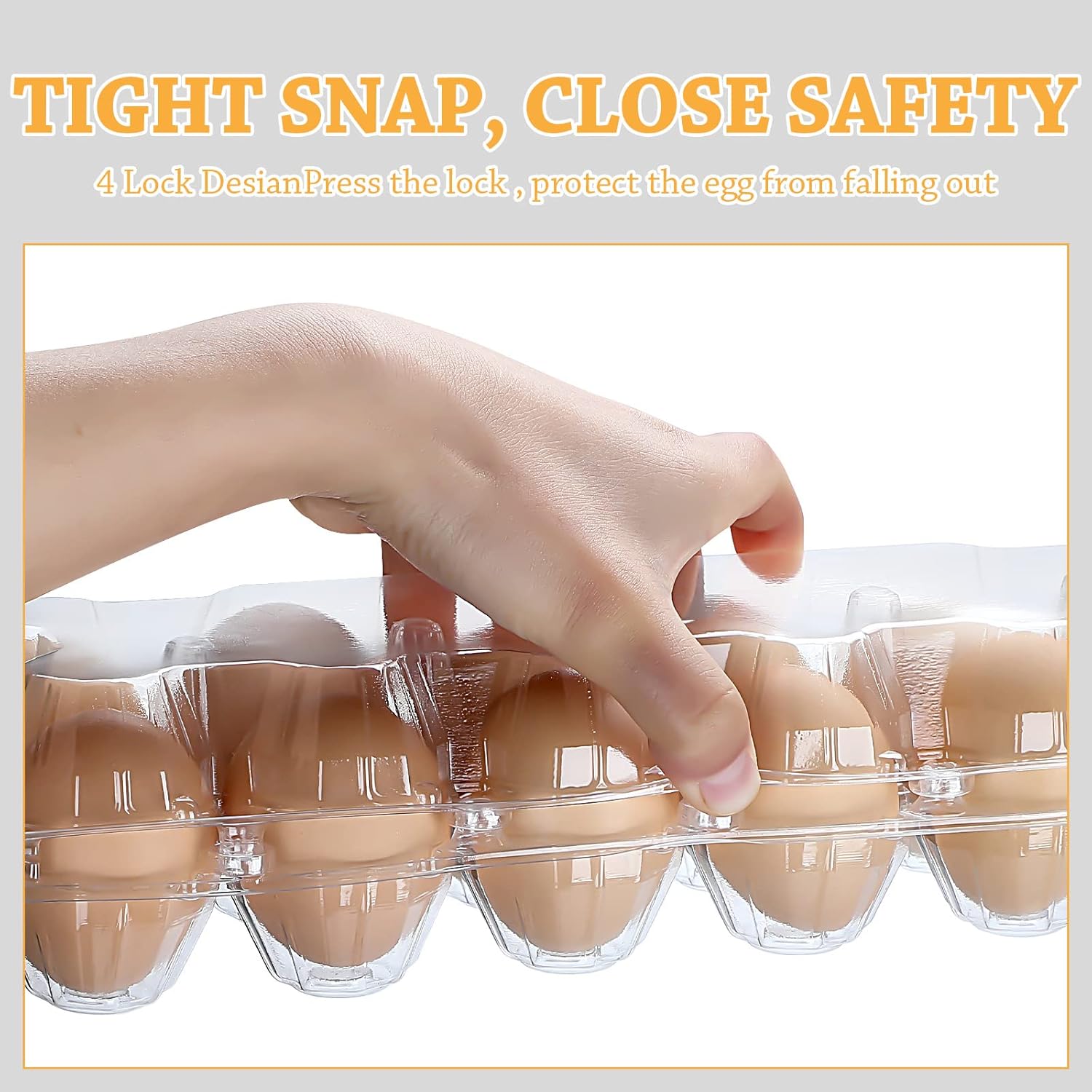 100 Pcs Plastic Egg Carton, 12 Grids Clear Chicken Egg Tray Disposable Plastic Holder Empty Container for Farm Refrigerator Fresh Storage