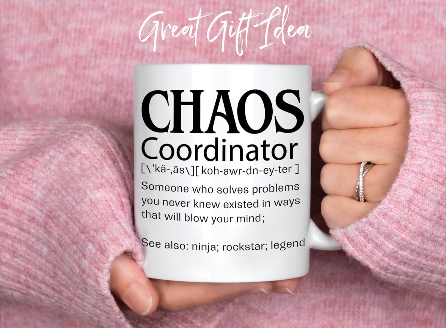 Chaos Coordinator Gifts, Thank You Gifts for Women, Boss, Coworker, Manager, Office, Teacher, Nurse, Mom - Teacher Appreciation Gift - Birthday Boss Lady Gift Ideas - 11 Oz Mug Cup - Image 2