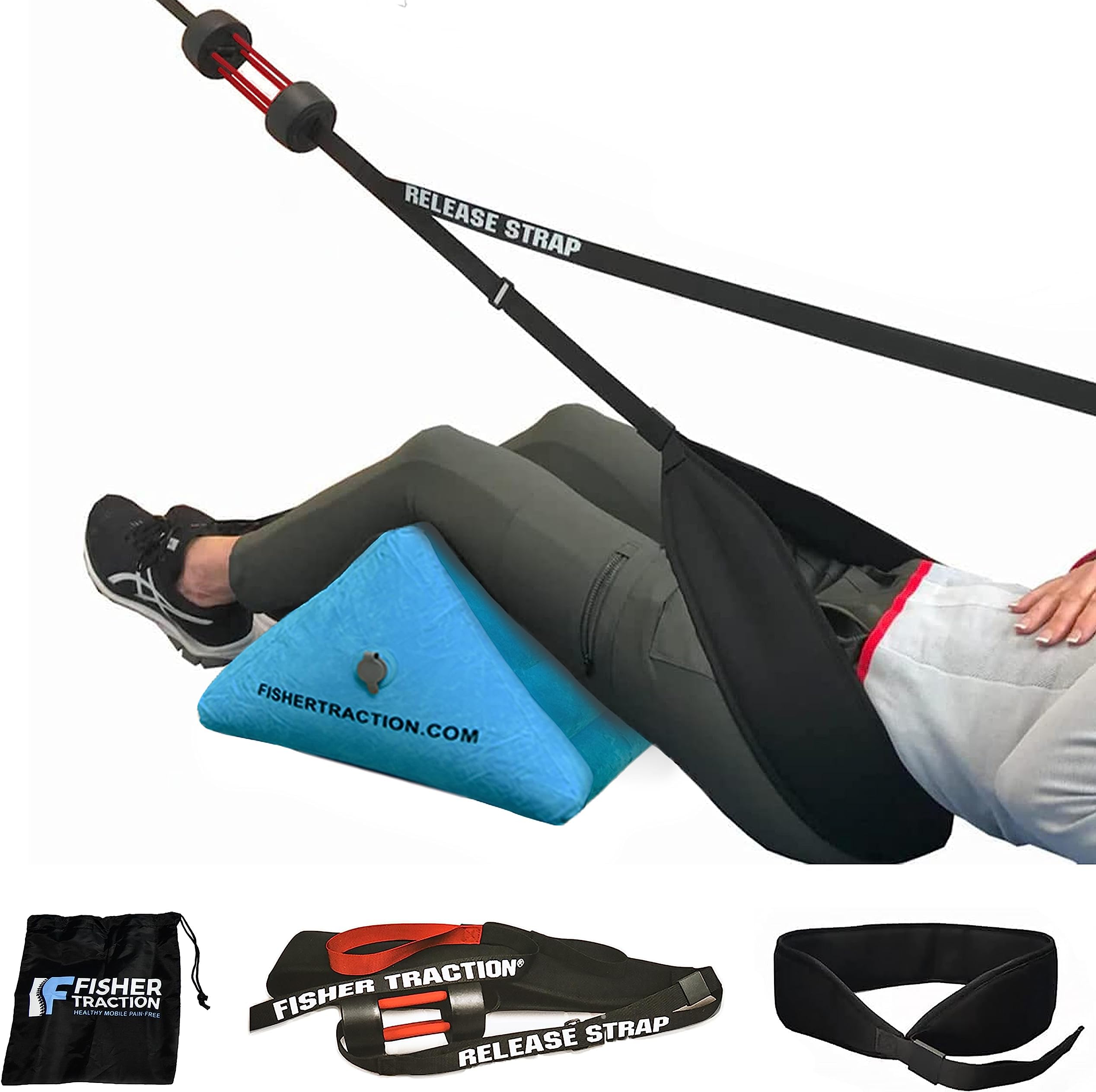 Back Pain Prevention & Pain Relief Traction Device | for Pinched Nerves & Disc Bulges | Back Problem Relief | Mobile Spine Decompression & Lumbar Traction Device - Over 230 lbs