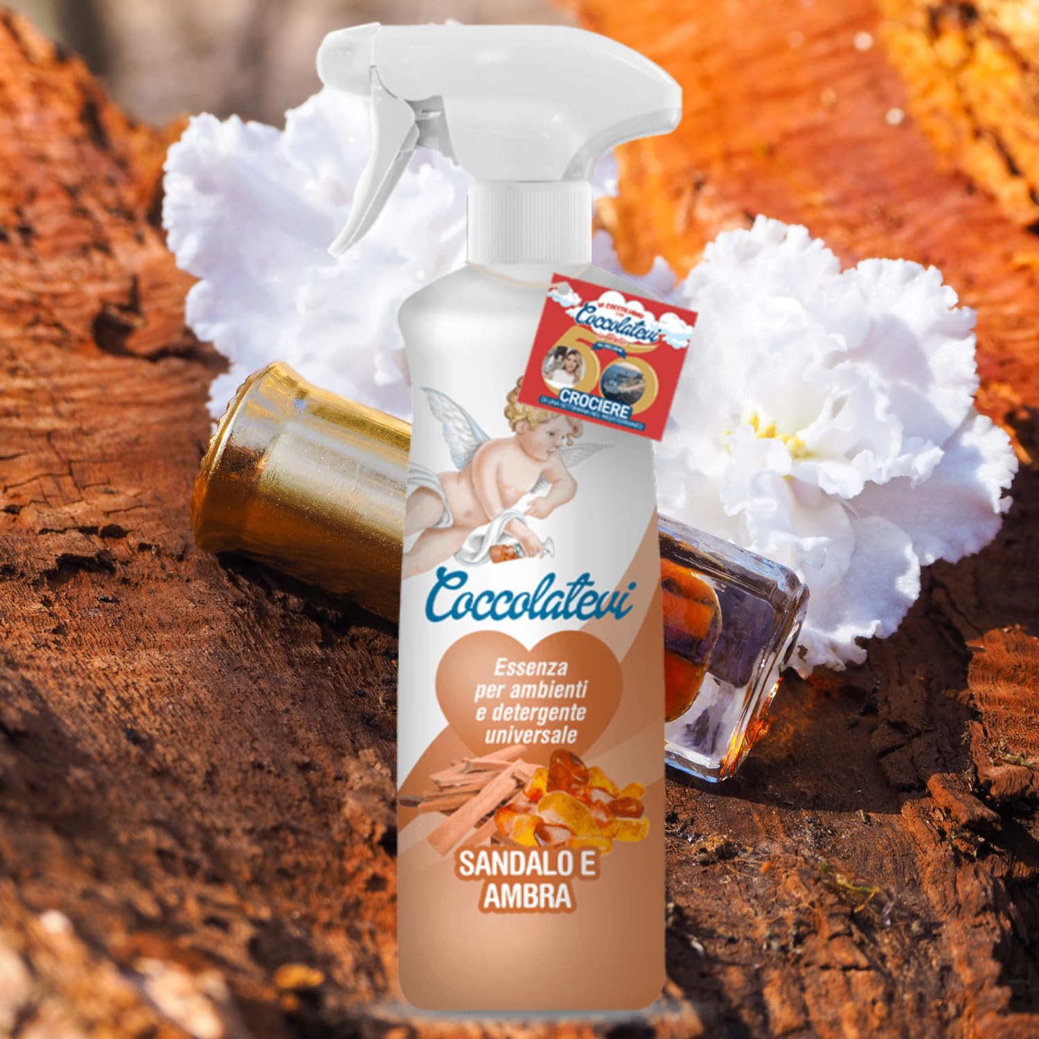 Detergente profumato per ambienti – essenza sandalo e ambra – 750 ml kit con Spugna Brandizzata SPESA & RISPARMIO Inclusa– Variazioni 4/8/12 Pezzi (8)