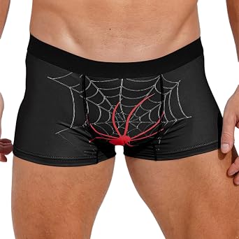 Mens Novelty Spider Element Print Boxer Briefs Shorts Male Workout Underwear for Beachwear
