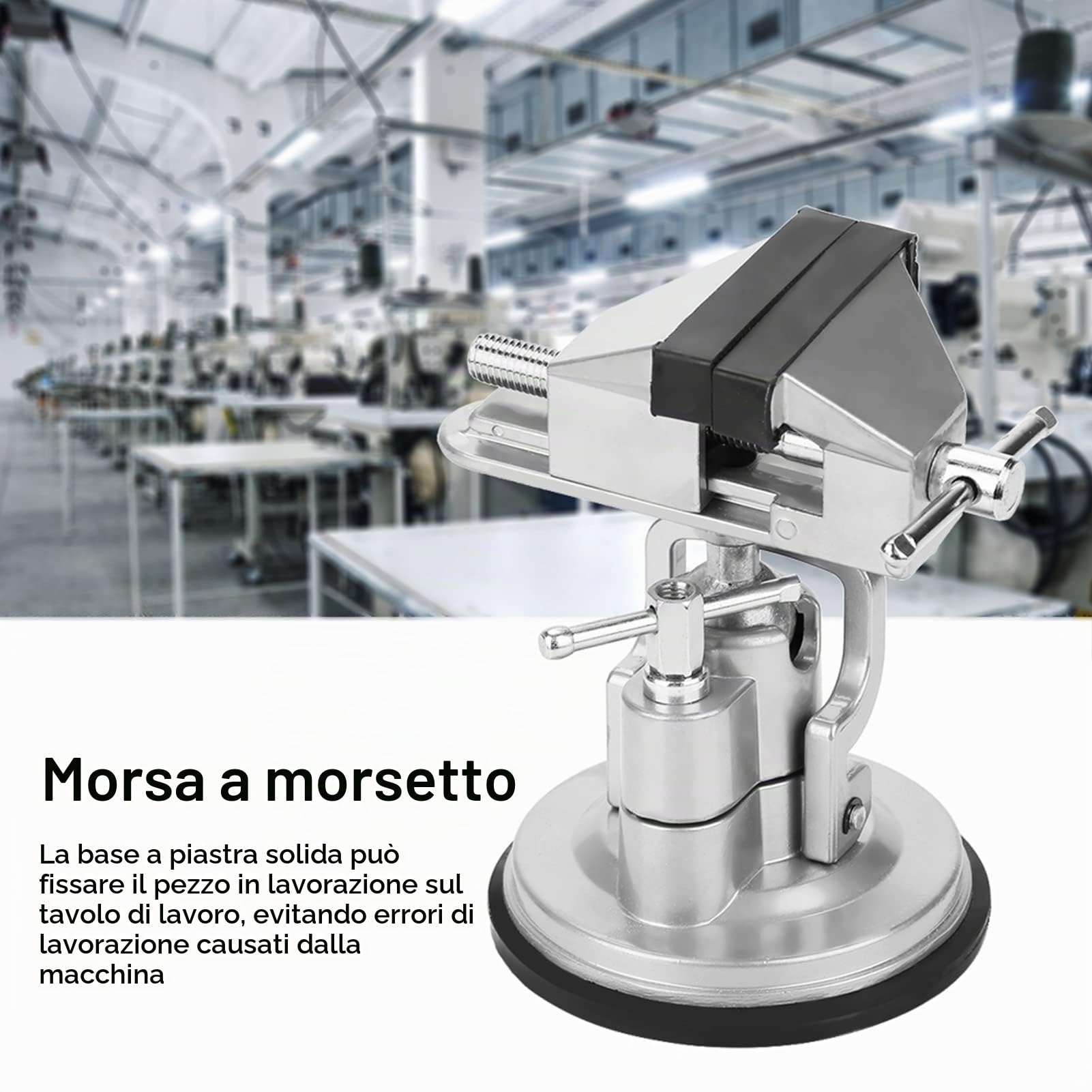 Morsa tavolo, mini morsetto tavolo, piccola morsa a ventosa, girevole a 360°, per banco lavoro, riparazioni, modellazione, saldatura e fai te