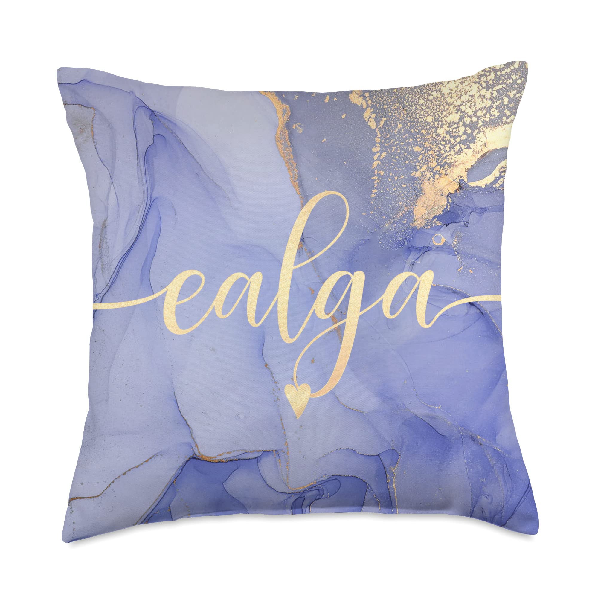 Ealga Letter E Initial Cute Purple Personalized Throw Pillow
