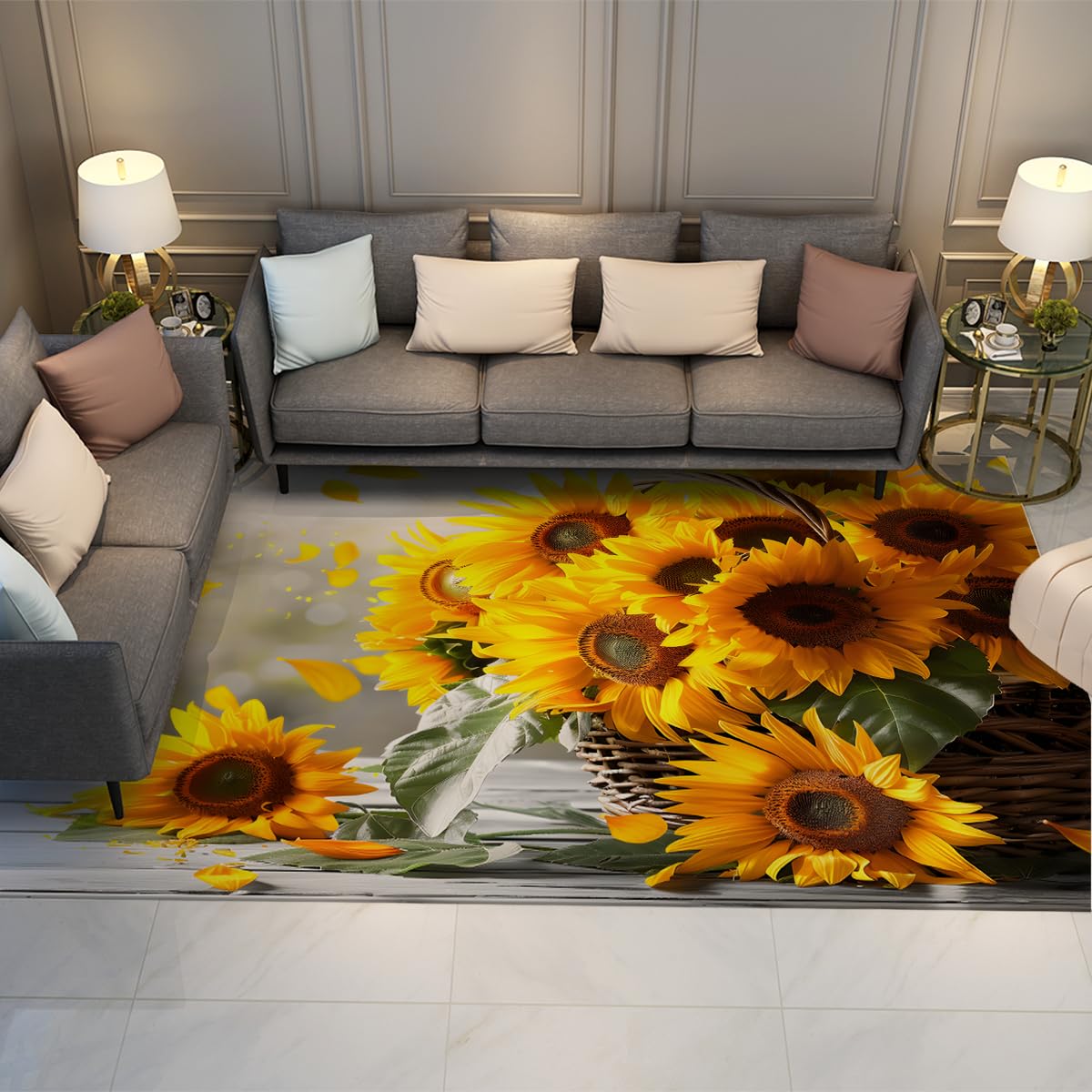 Tapis fausse laine poils courts antidérapant sans poussière 90x150cm