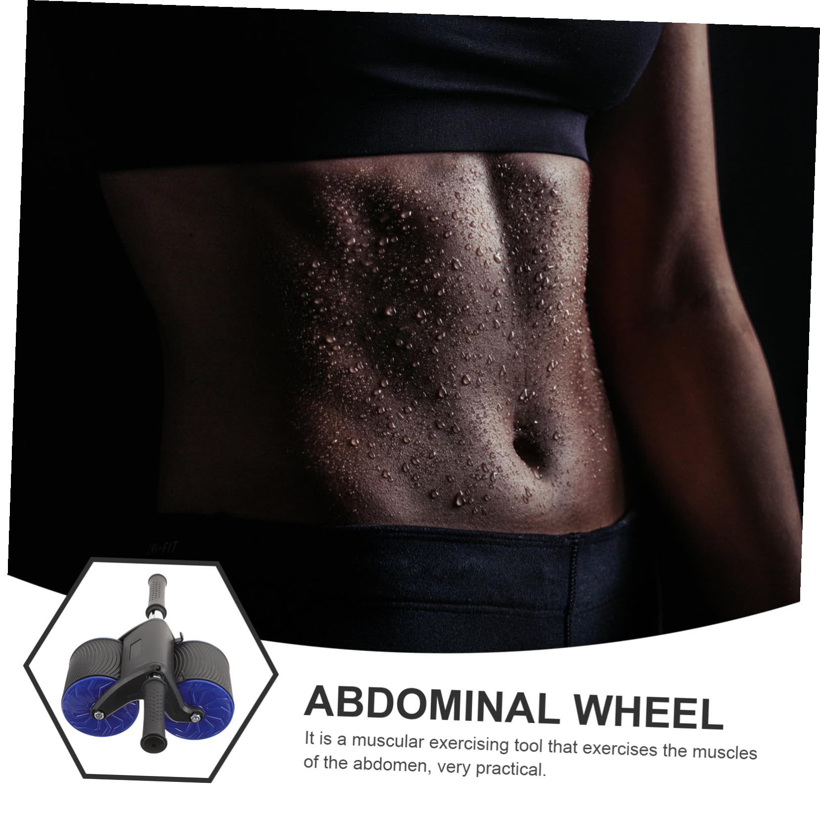 GANAZONO Rodillo Abdominal con Ruedas Antideslizantes y Cojín Equipo Fitness Profesional para Casa y Gimnasio Entrenamiento Muscular Eficaz para Abdominales y Yoga de Azul