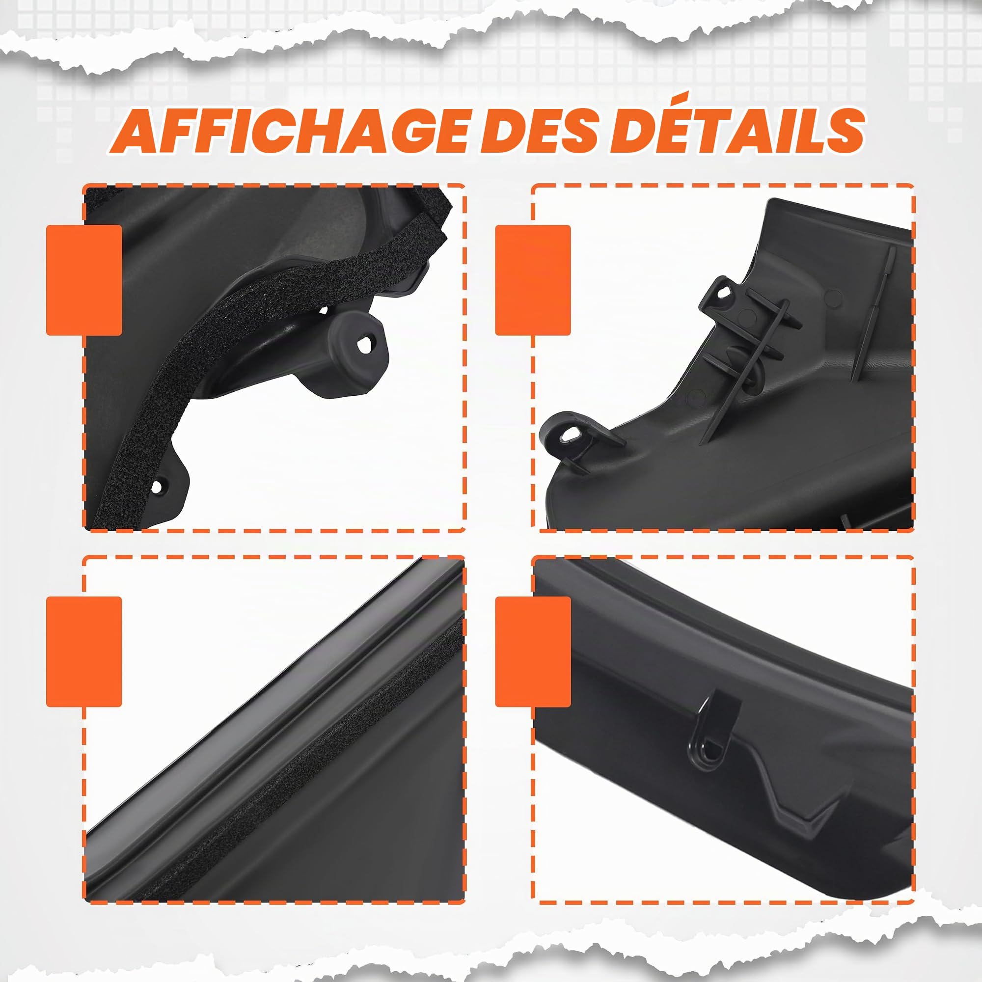 Kit de diviseur partie supérieure carénage de compartiment moteur compatible avec X6 E71 E72 2008-2014, Remplacement pour 51717169421 51717169419