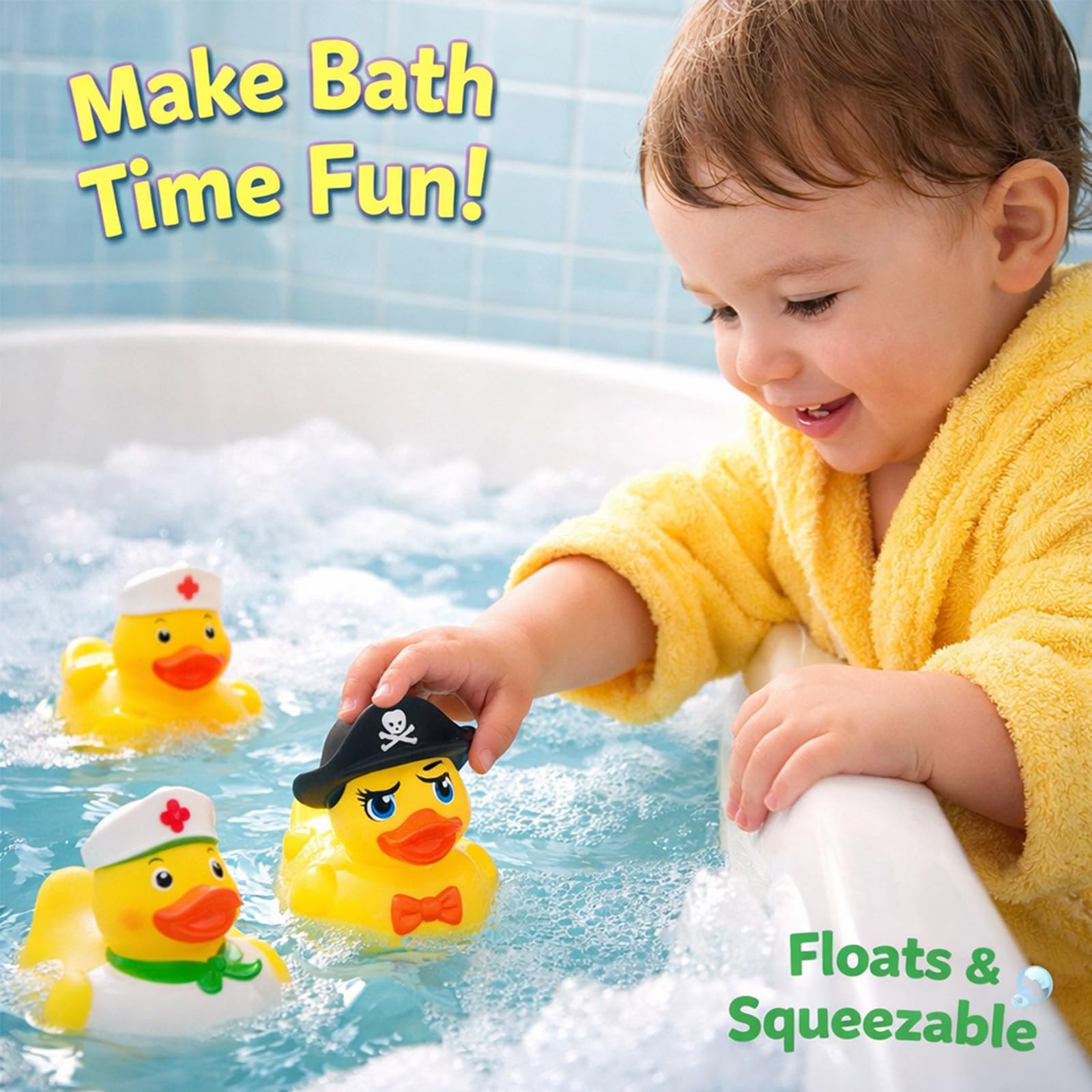 20 Pcs Rubber Ducks, Assorted Plastic Ducks, Gifts Party Favors Bag Fillers - Image 4