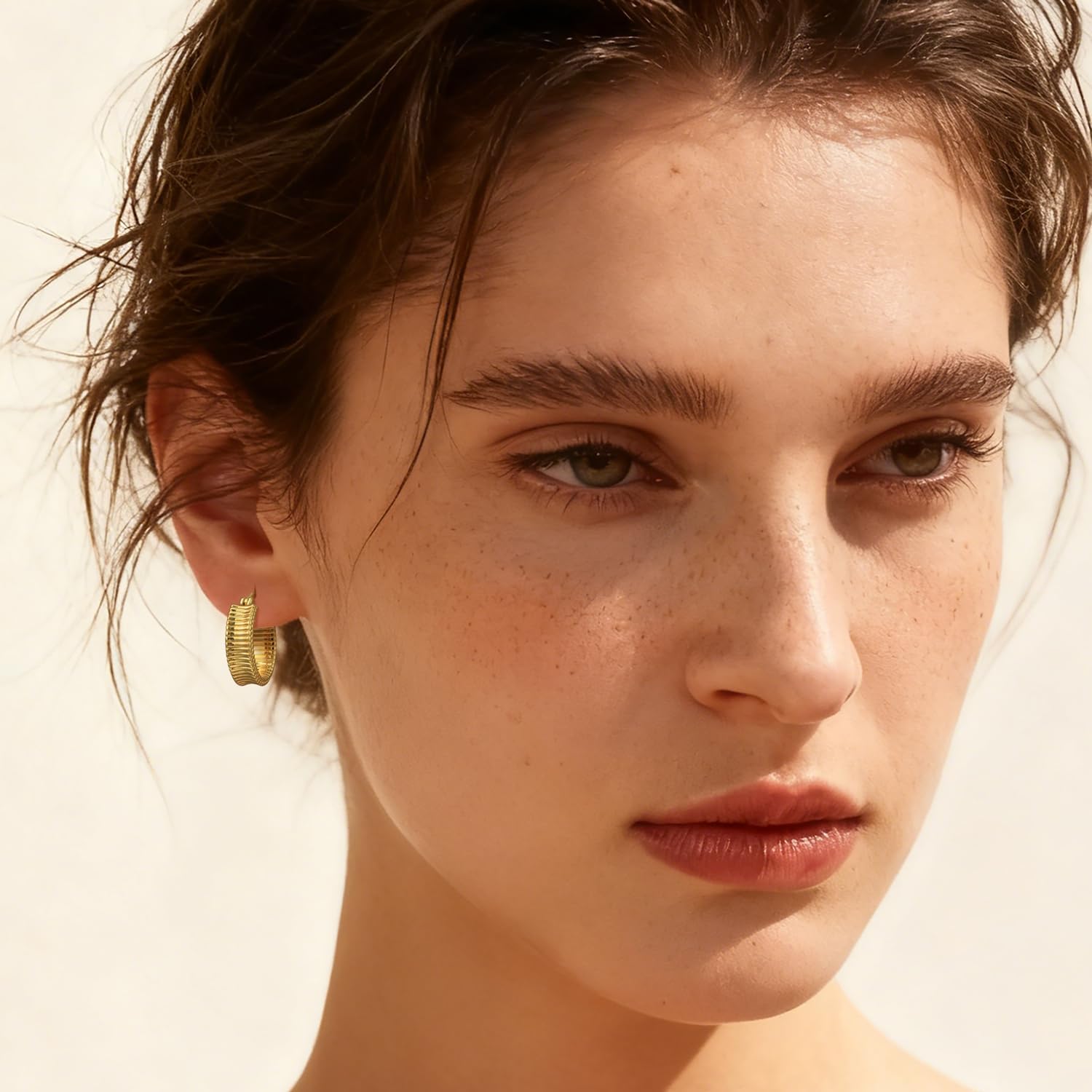 KKR Gold Hoop Earrings for Women 14K Gold Earrings for Women Unique Hoop Earring for Womens Hoops Stylish Practical and Favorable Fashion Trendy Hoops Earring for Womens 19mm - Image 4