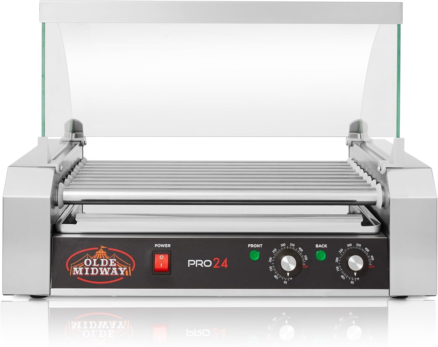 Olde Midway 9-Roller Hot Dog Grill control panel