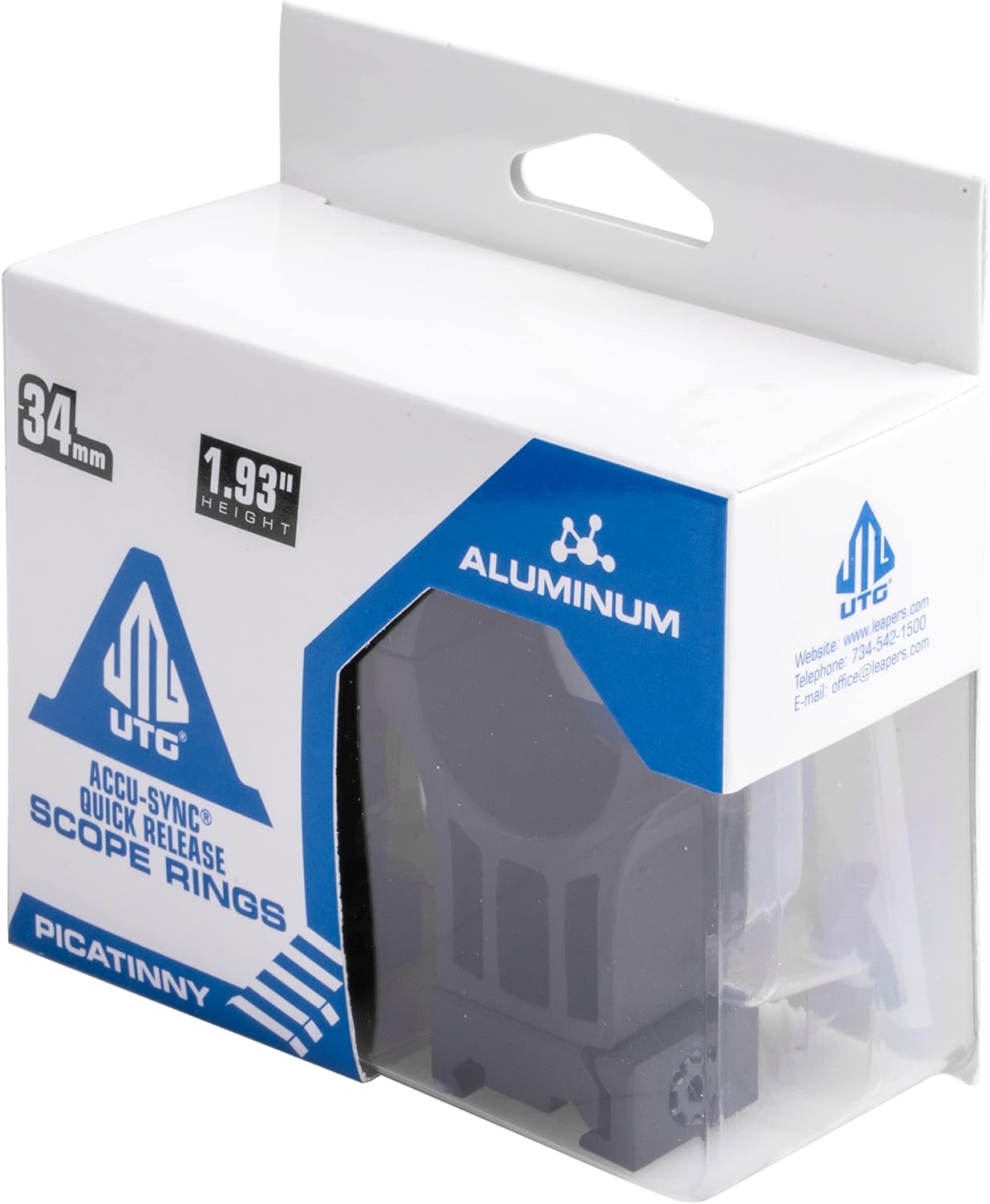 UTG ACCU-SYNC QR 34mm 2X-High Profile Rings, Picatinny,Black