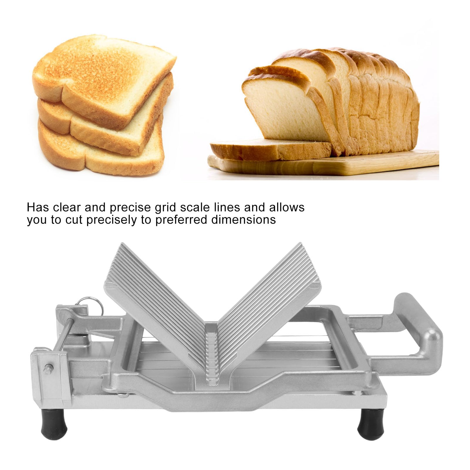 Manual Bread Slicer, Stainless Steel Cheese Slicer Toast Bread Sandwich Cutter for Home (20mm)