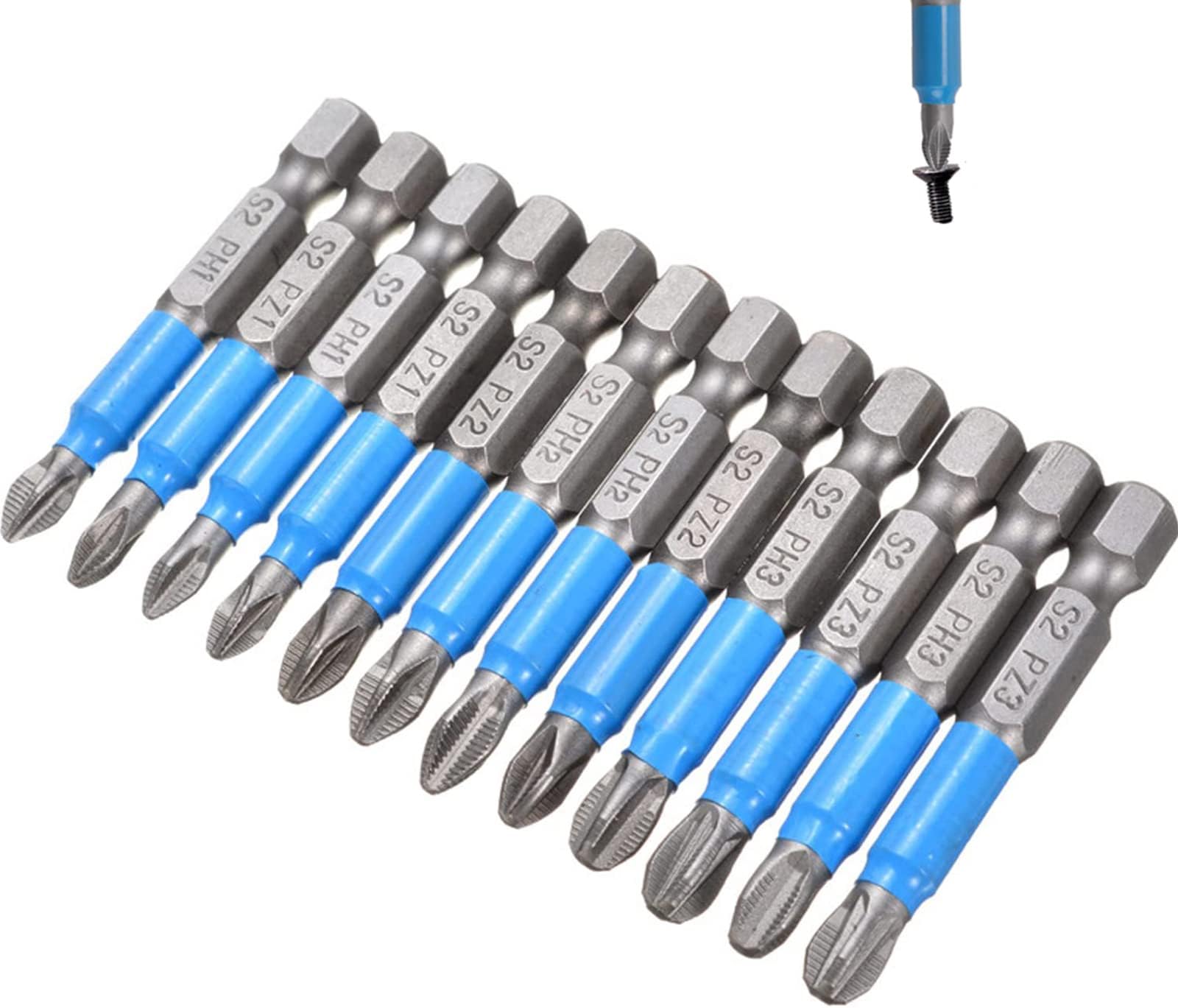 12Pcs Magnetic Impact Screwdriver Driver Bits Set, Impact Driver Bits ...